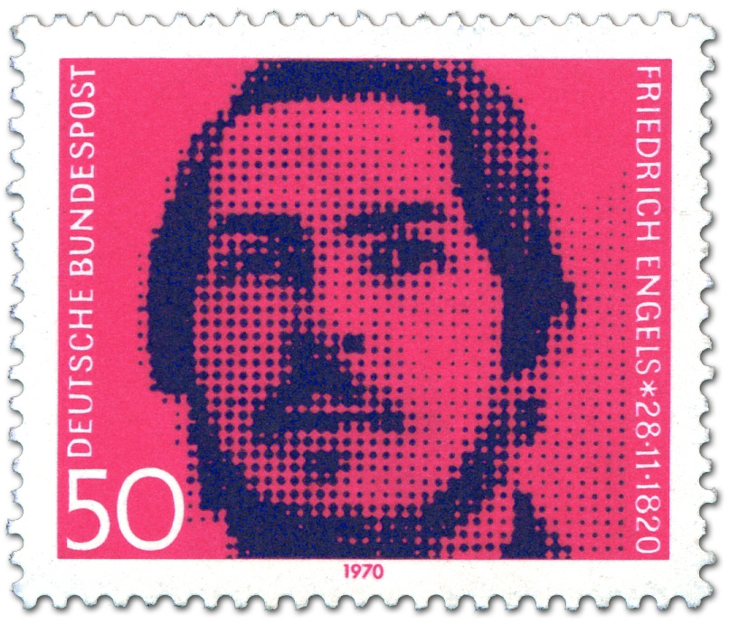 Mehr als nur Marx zweite Violine: Zum 150. Geburtstag von Friedrich Engels 1970 gab die Deutsche Post diese Briefmarke heraus.