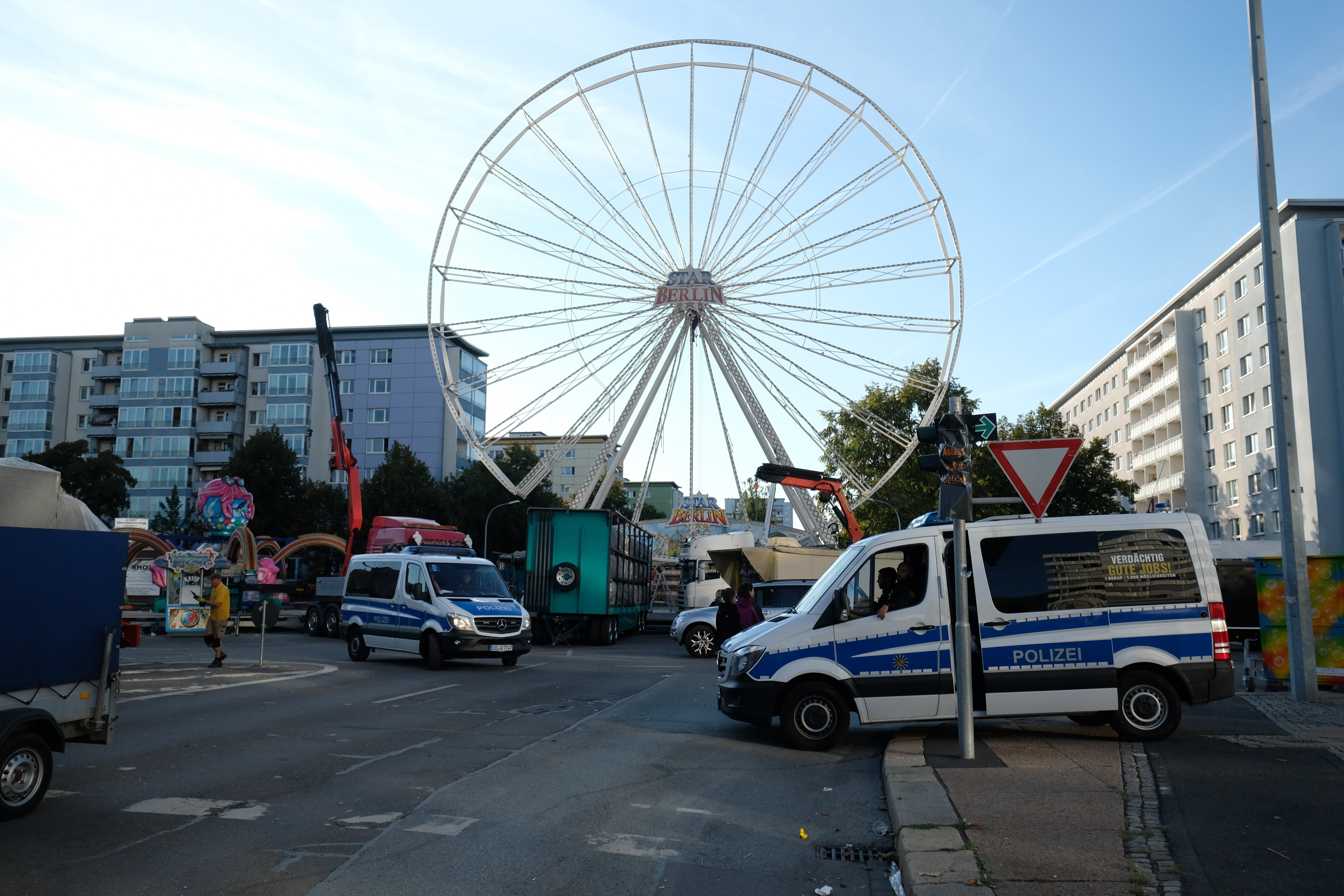 Geräumtes Straßen auf demChemnitzer Stadtfest