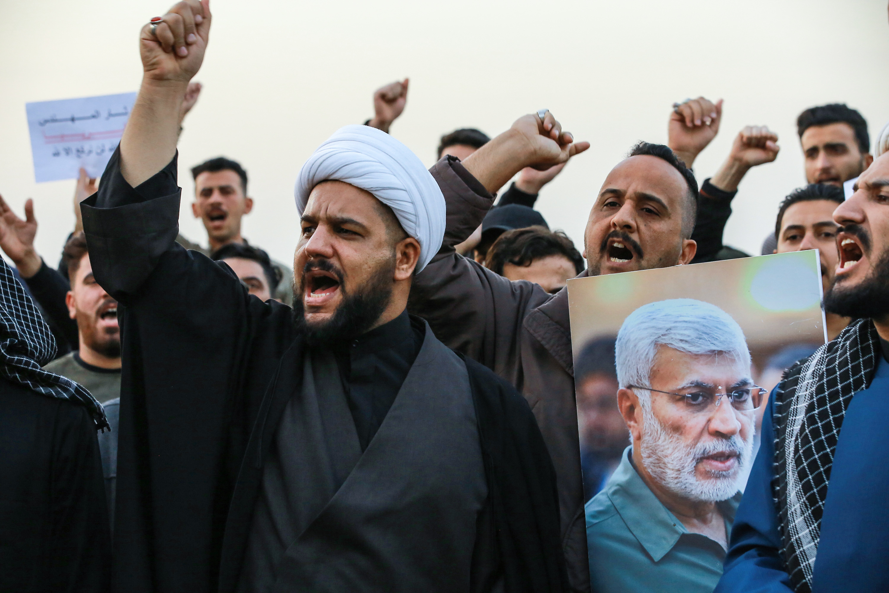Demonstration in Bagdad gegen den US-Luftangriff auf General Soleimani.