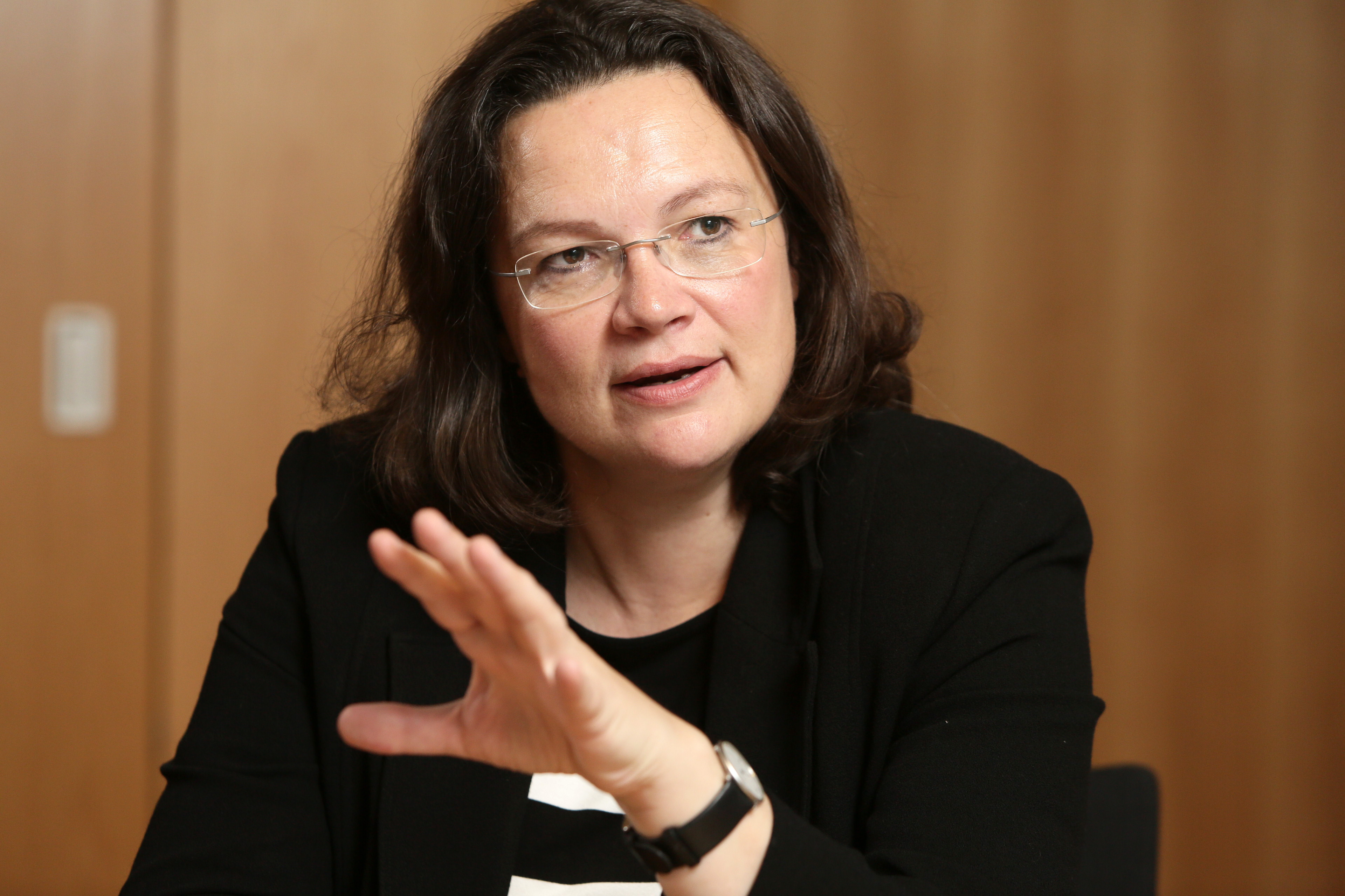 SPD-Fraktionsvorsitzende Andrea Nahles: „Was wir brauchen, ist SPD pur.“