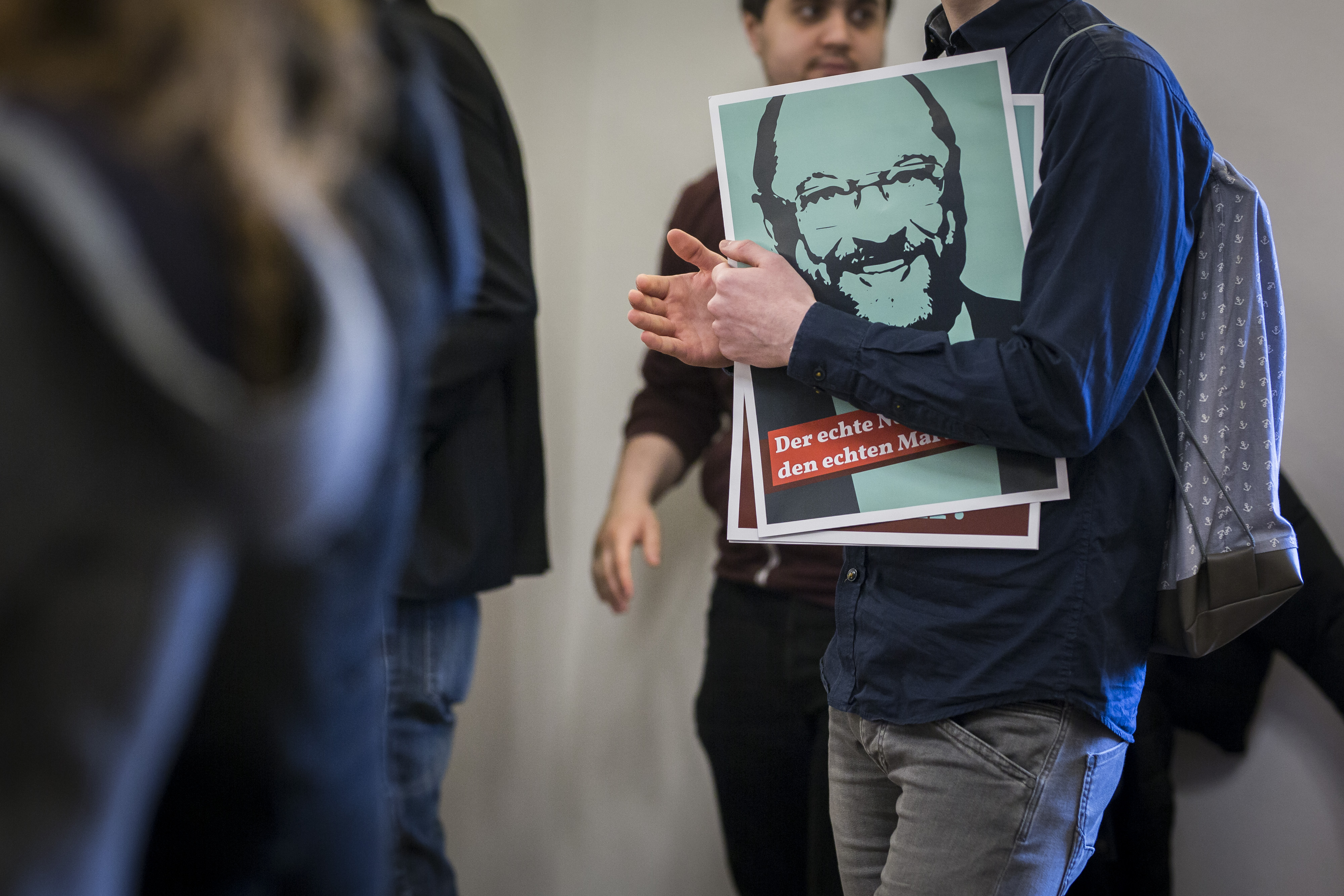 „Unser Ziel war es, die Partei ein wenig aufzumischen.“ Martin-Schulz-Anhänger bei einer Veranstaltung in Schleswig-Holstein