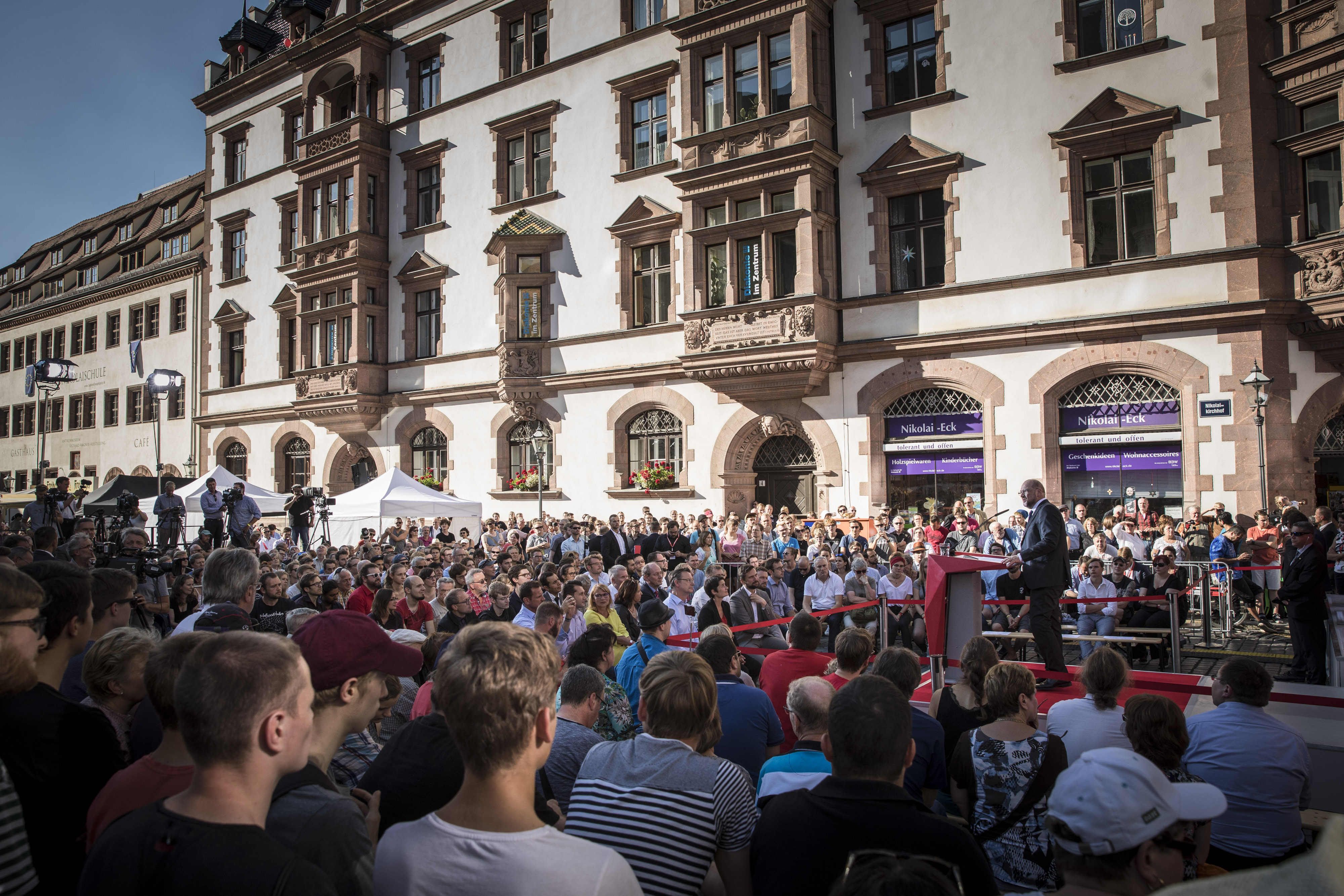 SPD-Kanzlerkandidat Martin Schulz beim Wahlkampfauftritt in Leipzig