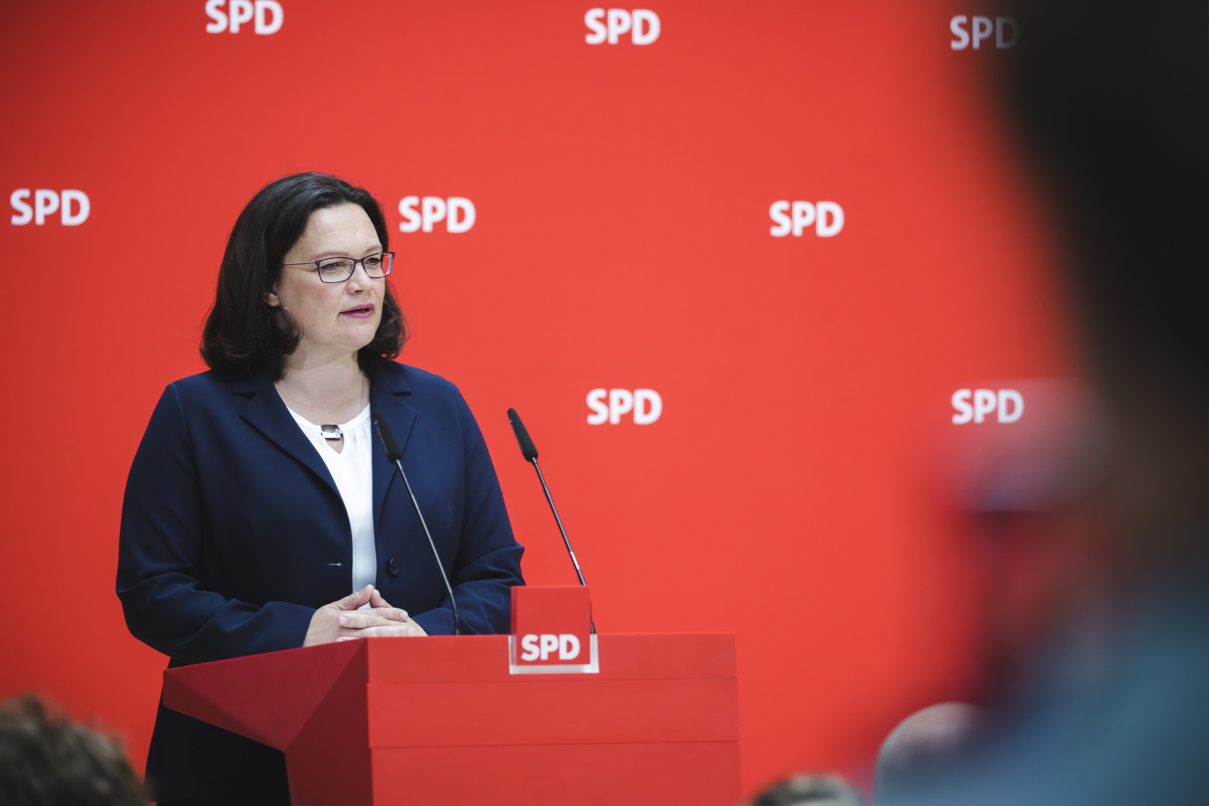 SPD-Partei- und Fraktionsvorsitzende Andrea Nahles