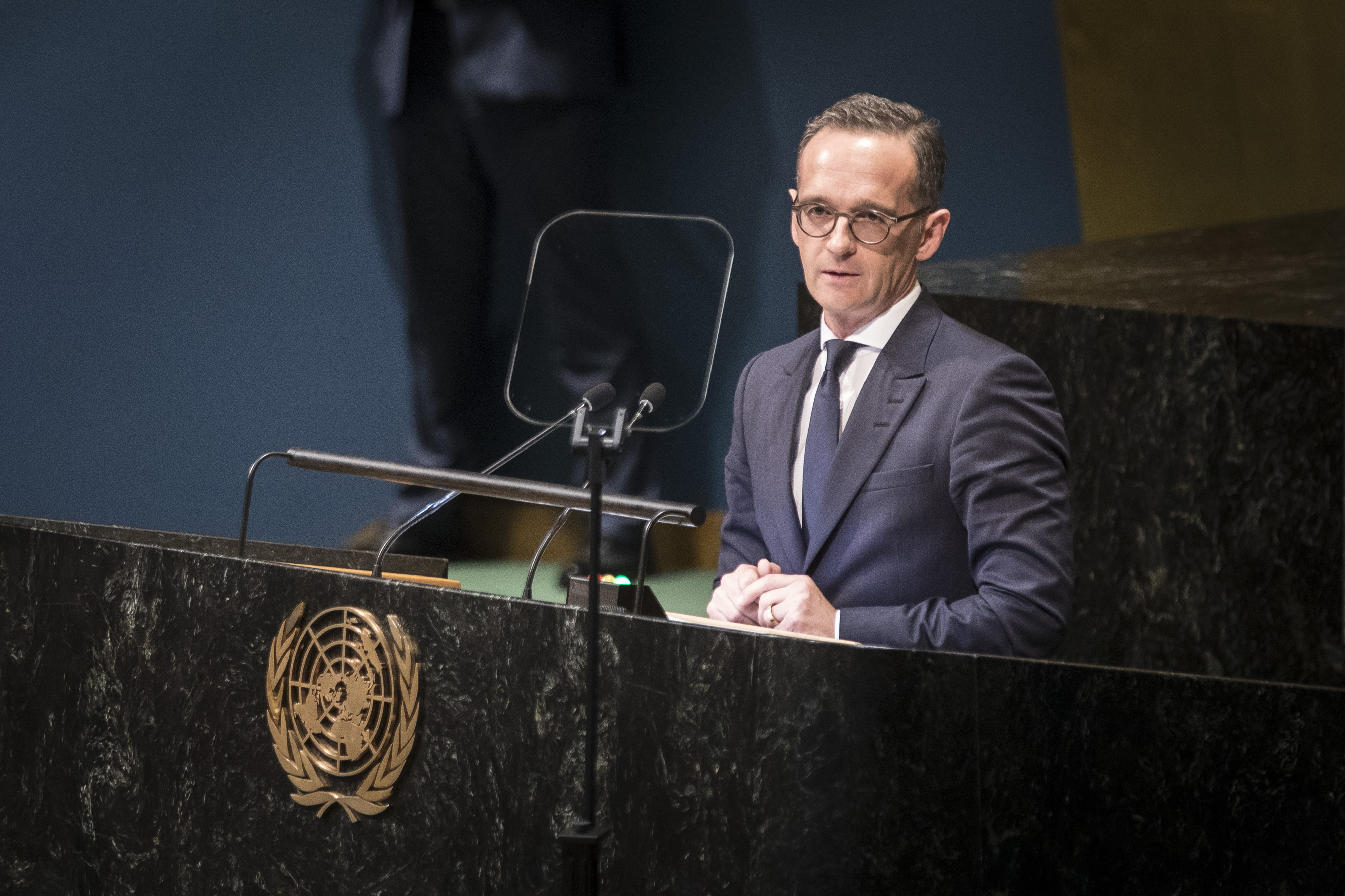 Bundesaussenminister Heiko Maas, SPD, haelt seine Rede vor den Vereinten Nationen in New York, 28.09.2018. 