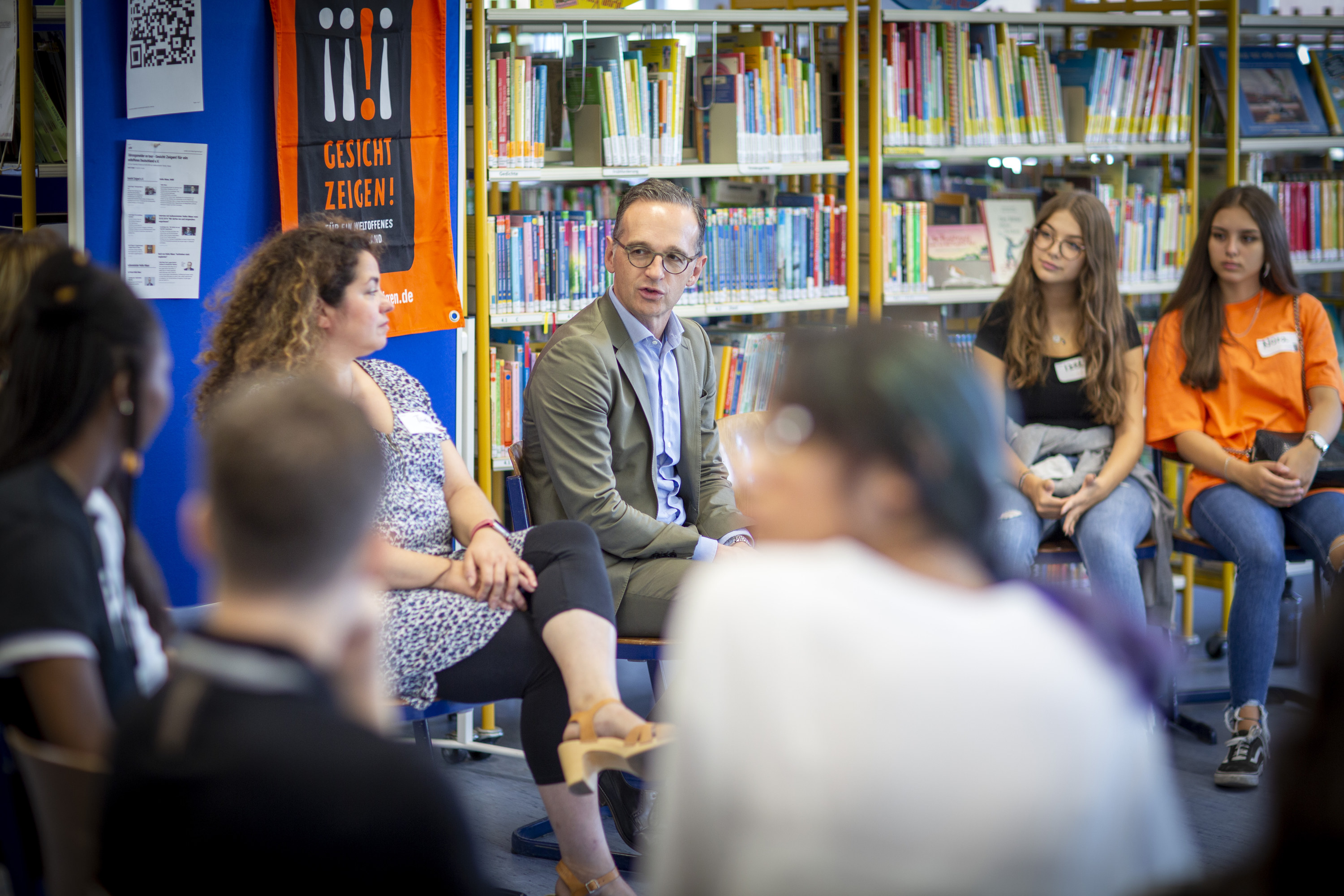 Auch aktiv für den „Störungsmelder“ im Einsatz: SPD-Bundesaußenminister Heiko Maas zu Besuch in einer Schule in Berlin-Kreuzberg im Jahr 2019.