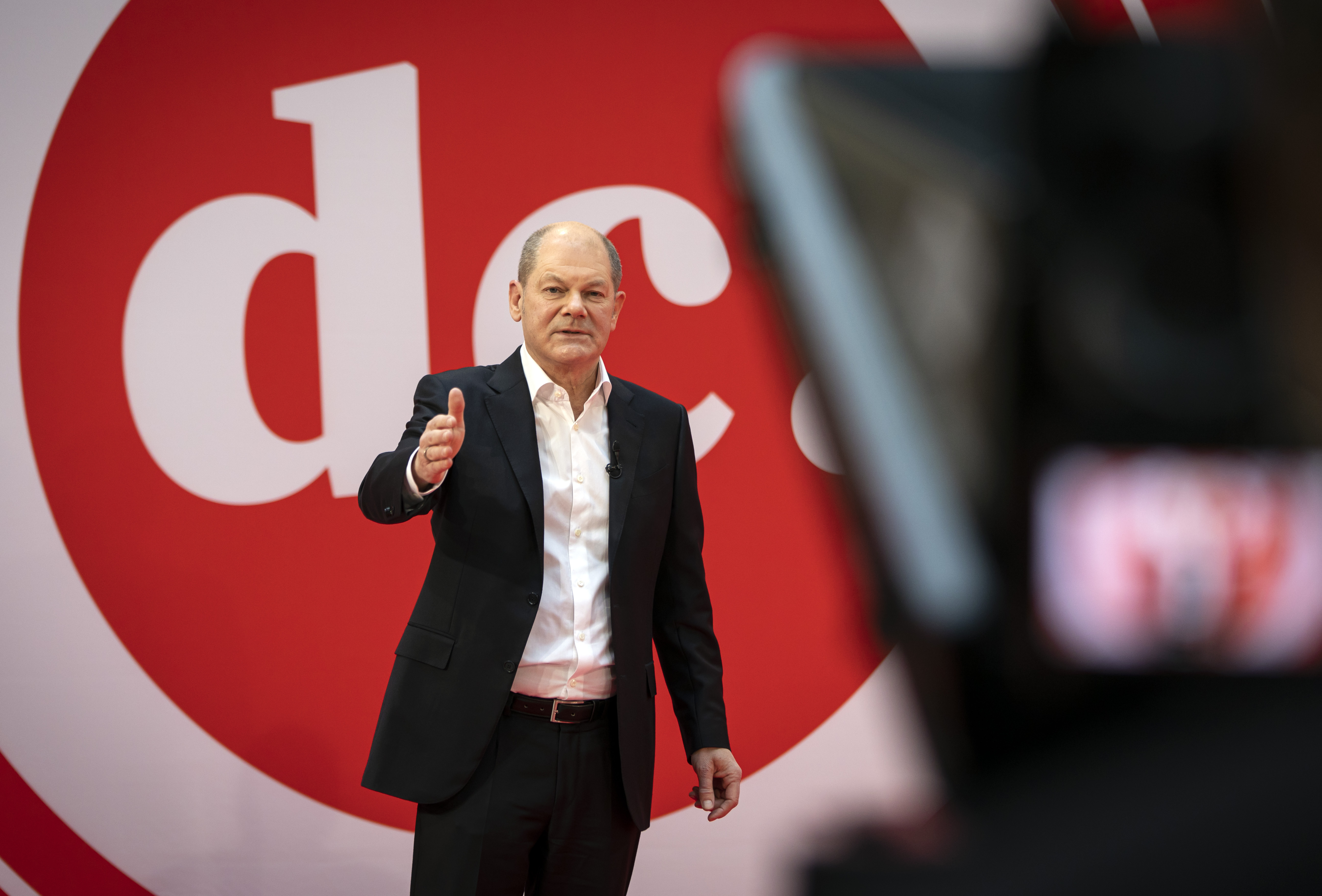 SPD-Kanzlkandidat Olaf Scholz beim Debattencamp: „Nur ein Land das zusammenhält, kann eine solche Krise bewältigen.“