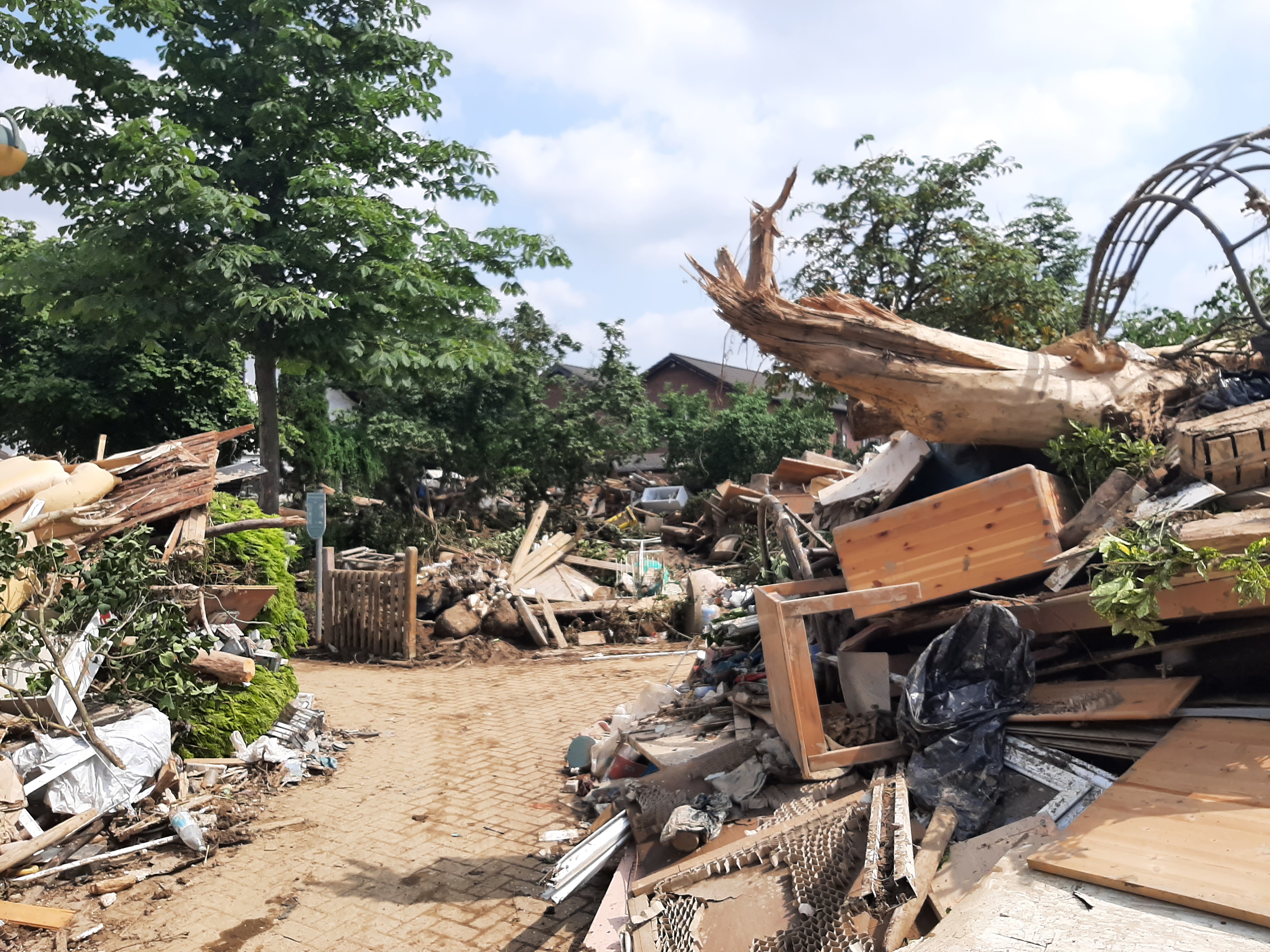 Große Zerstörung im Landkreis Ahrweiler nach der Flutkatastrophe.