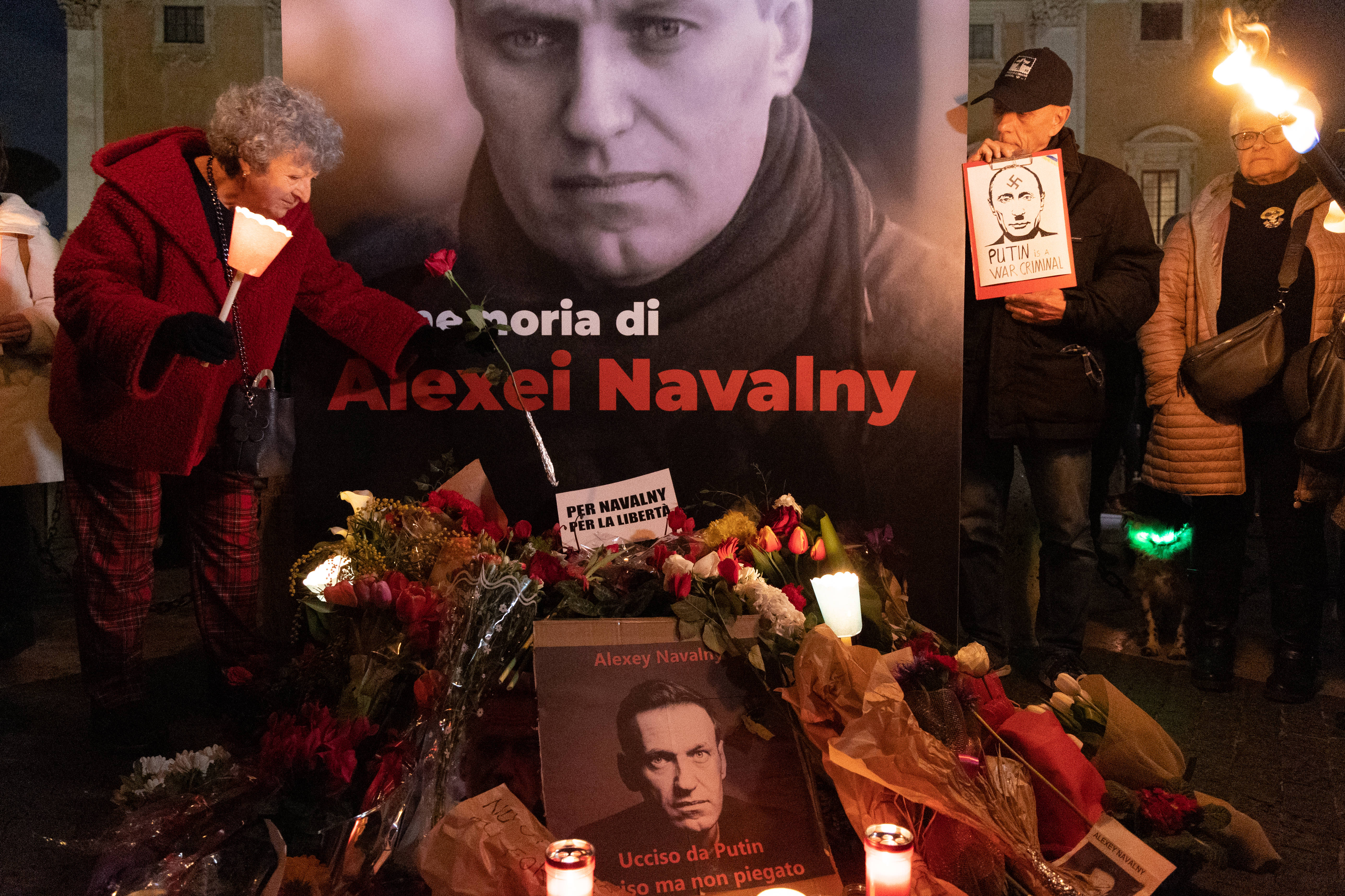 Die freie Welt trauert um Alexej Nawalny: Hier am 19. Februar 2024 bei einer Trauerveranstaltung in Rom