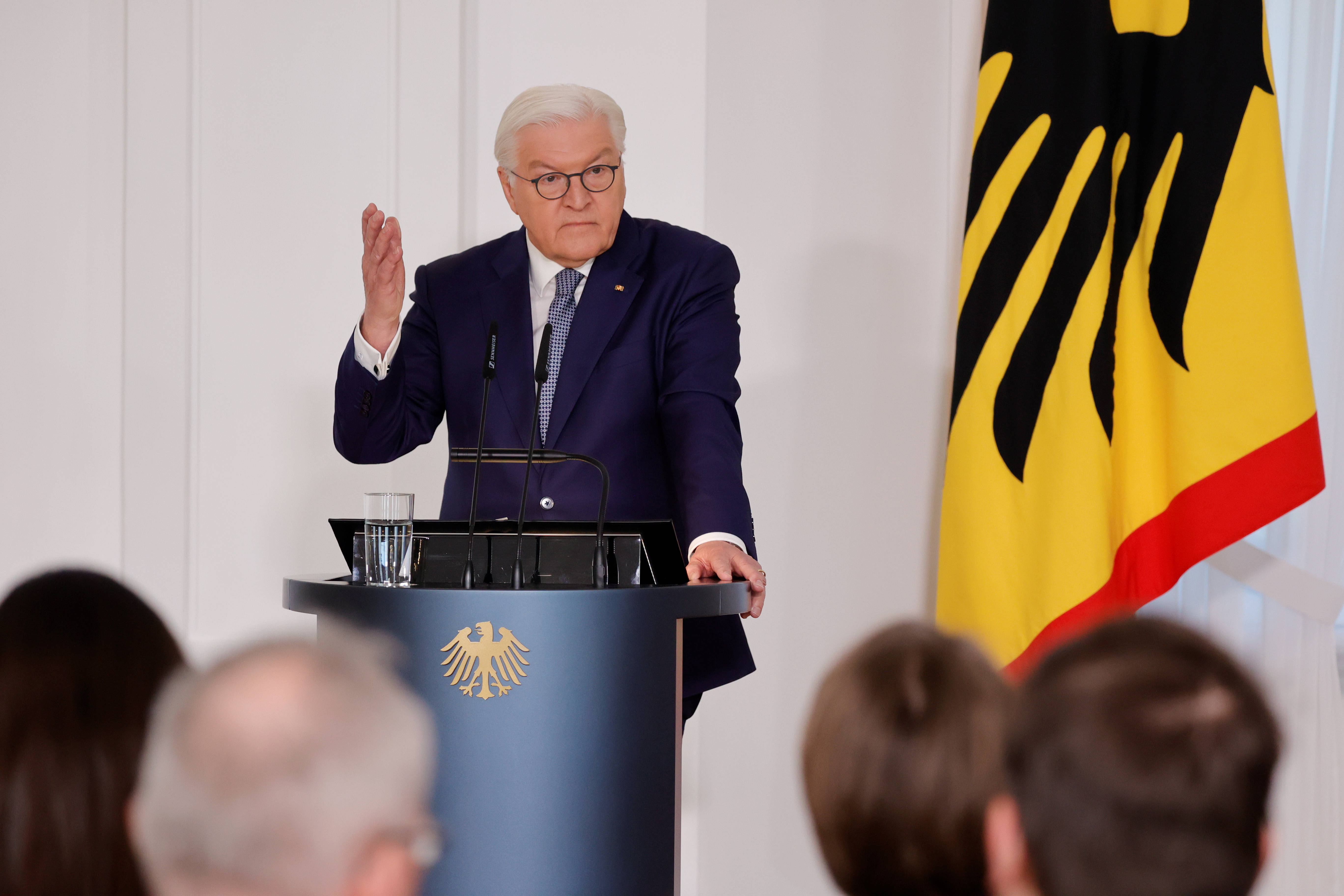Bundespräsident Frank-Walter Steinmeier war Gastgeber des Debattenforums zu "Zustand und Zukunft unserer Demokratie".