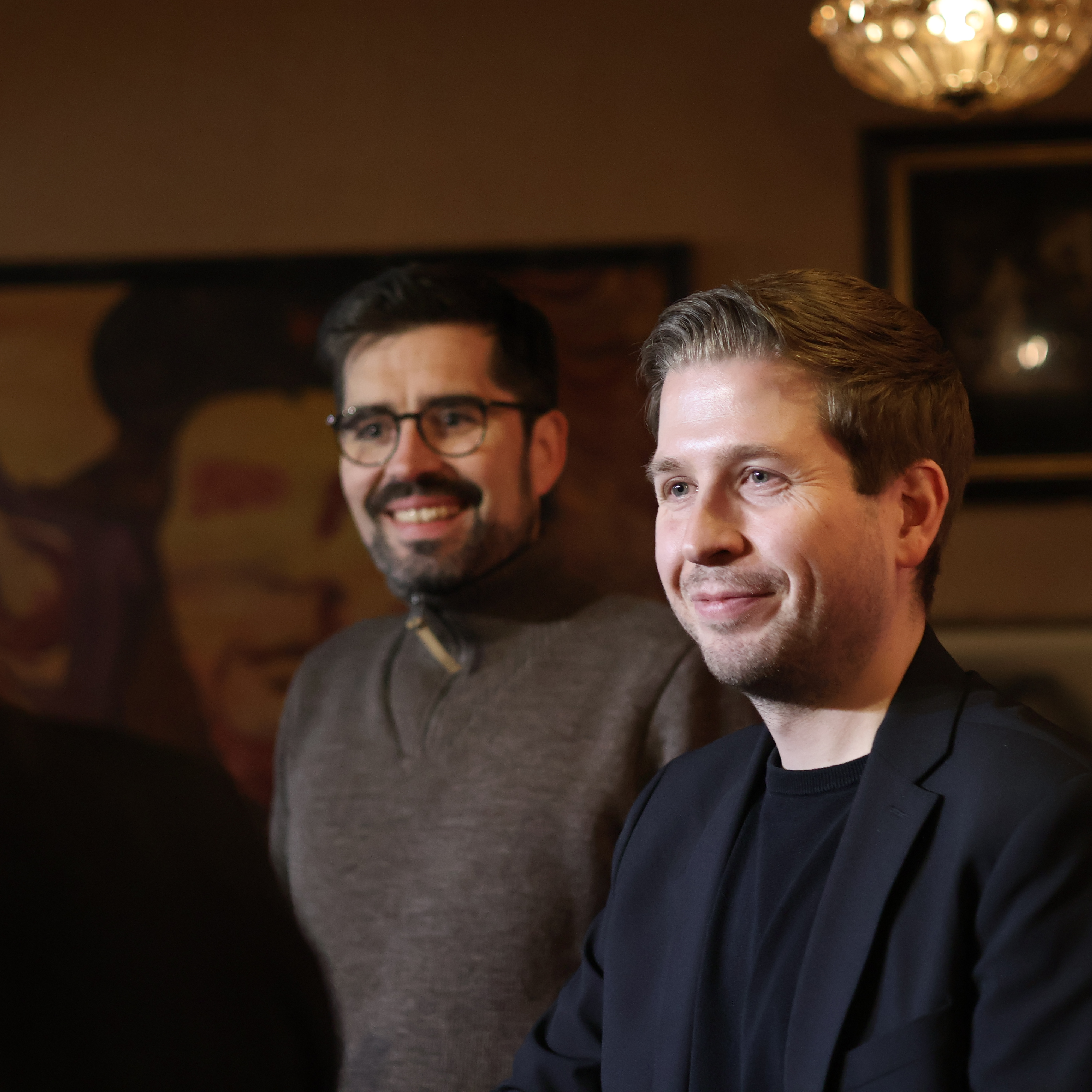 Kevin Kühnert und der Trierer SPD-Vorsitzende Sven Teuber