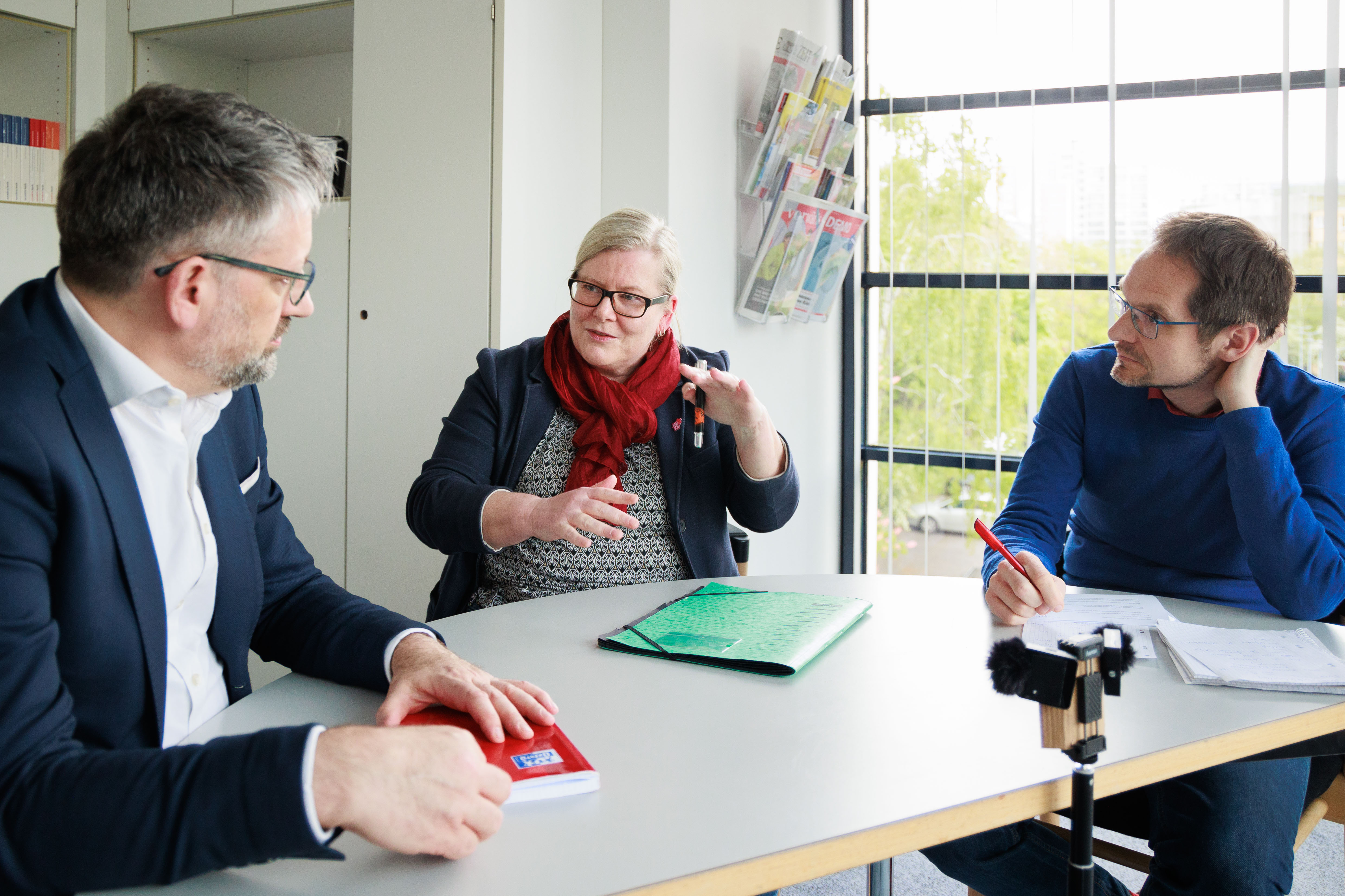 Sorge vor einem Rechtsruck bei den bevorstehenden Wahlen: Unternehmer Heiko Kretschmer und Nele Techen vom DGB Berlin-Brandenburg