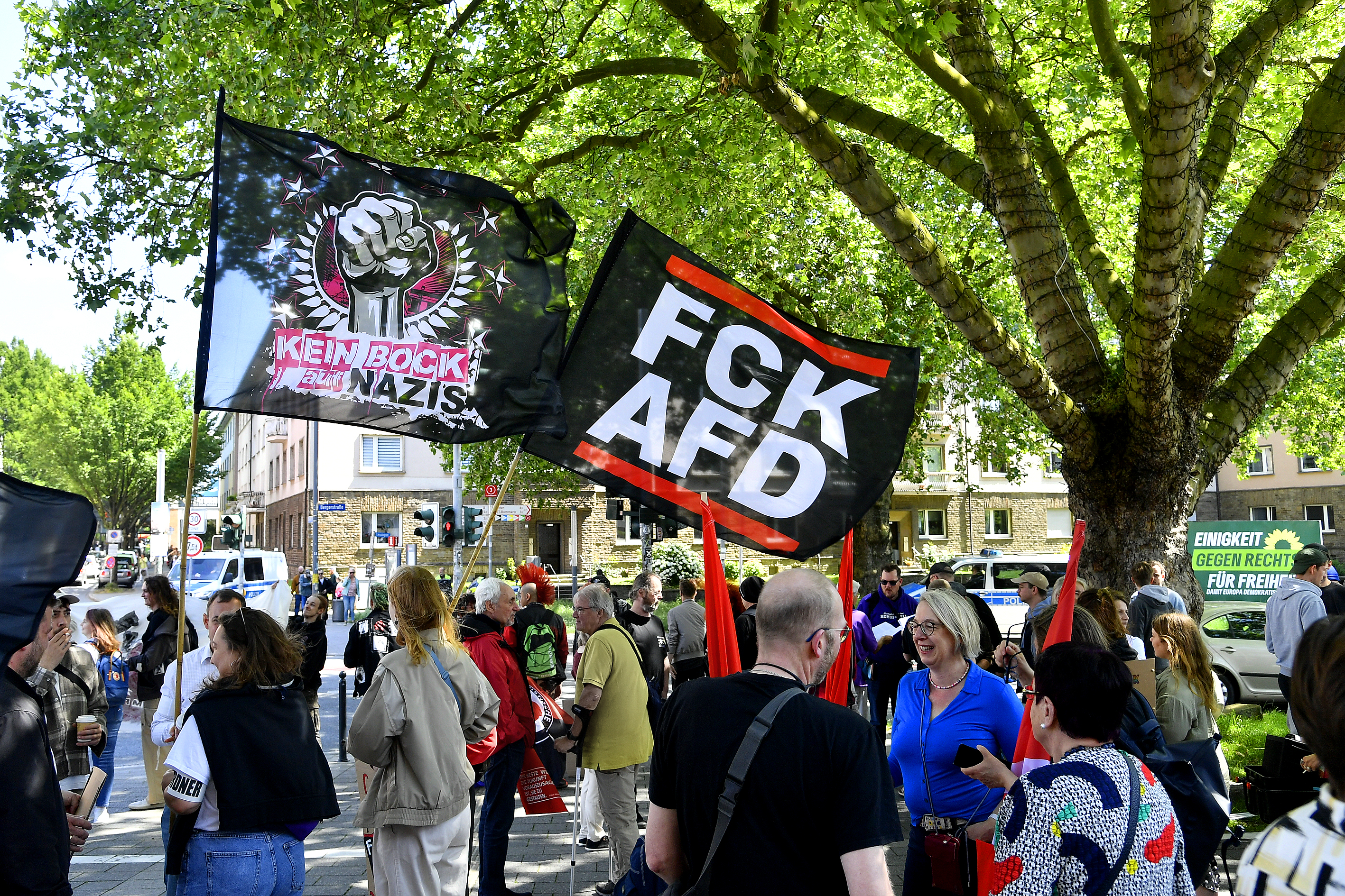 Protest gegen die AfD am Tag vor der Europawahl