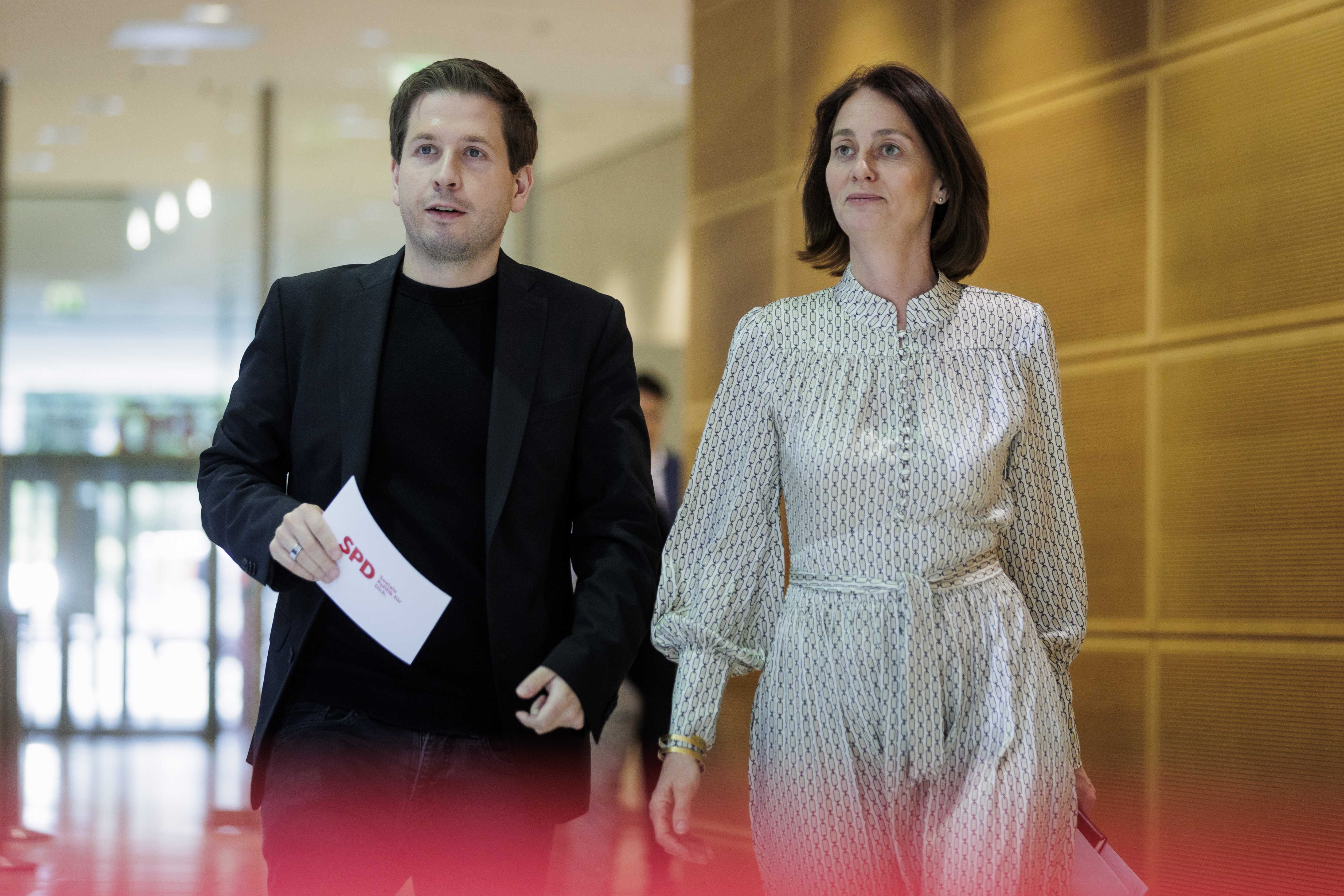 SPD-Generalsekretaer Kevin Kühnert und SPD-Spitzenkandidatin Katarina Barley