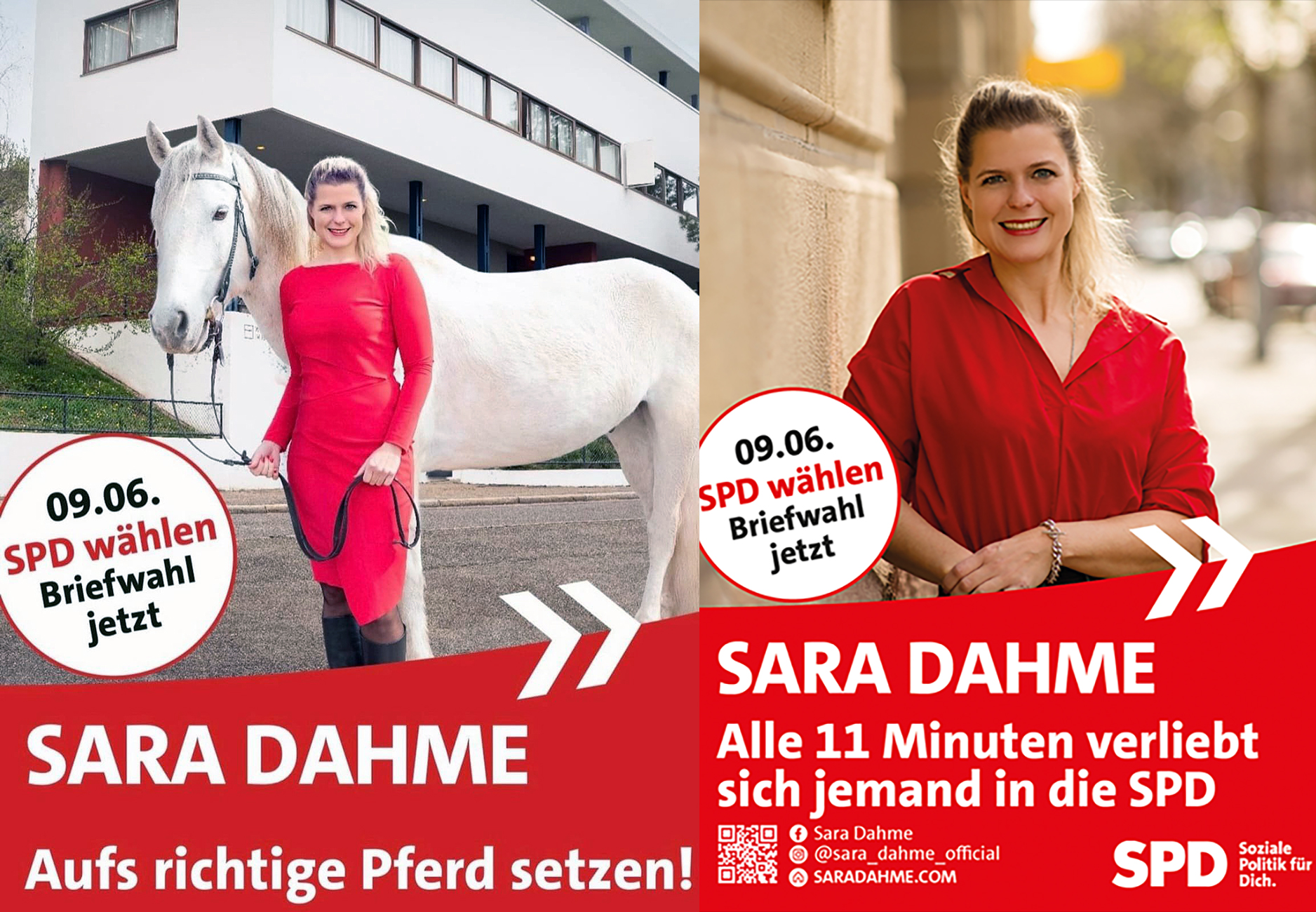 Wahlplakate von Sara Dahme in Stuttgart: „Alle haben sich etwas getraut.“ 