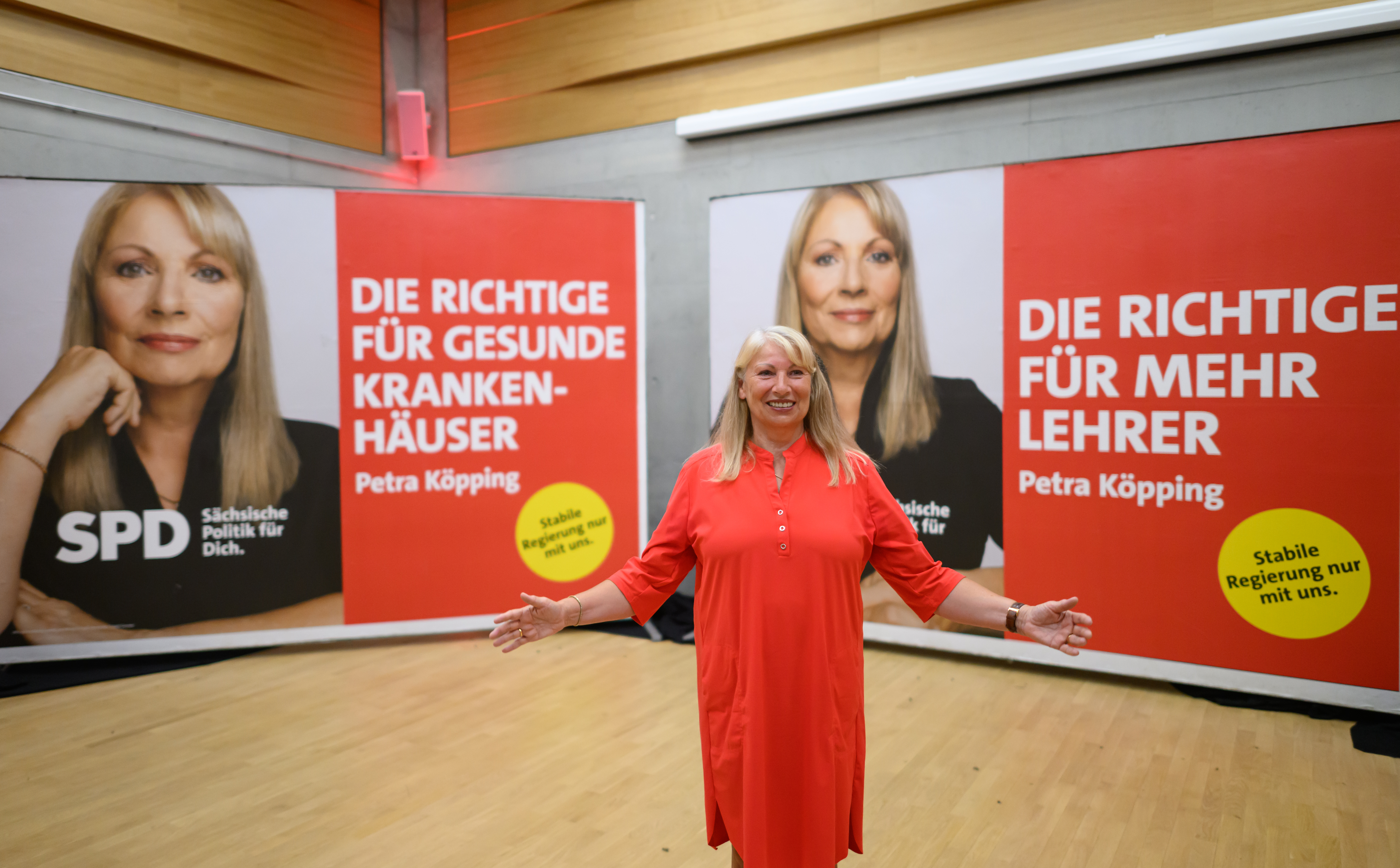 SPD-Spitzenkandidatin Petra Köpping steht die Wahlkampagne in Dresden vor.
