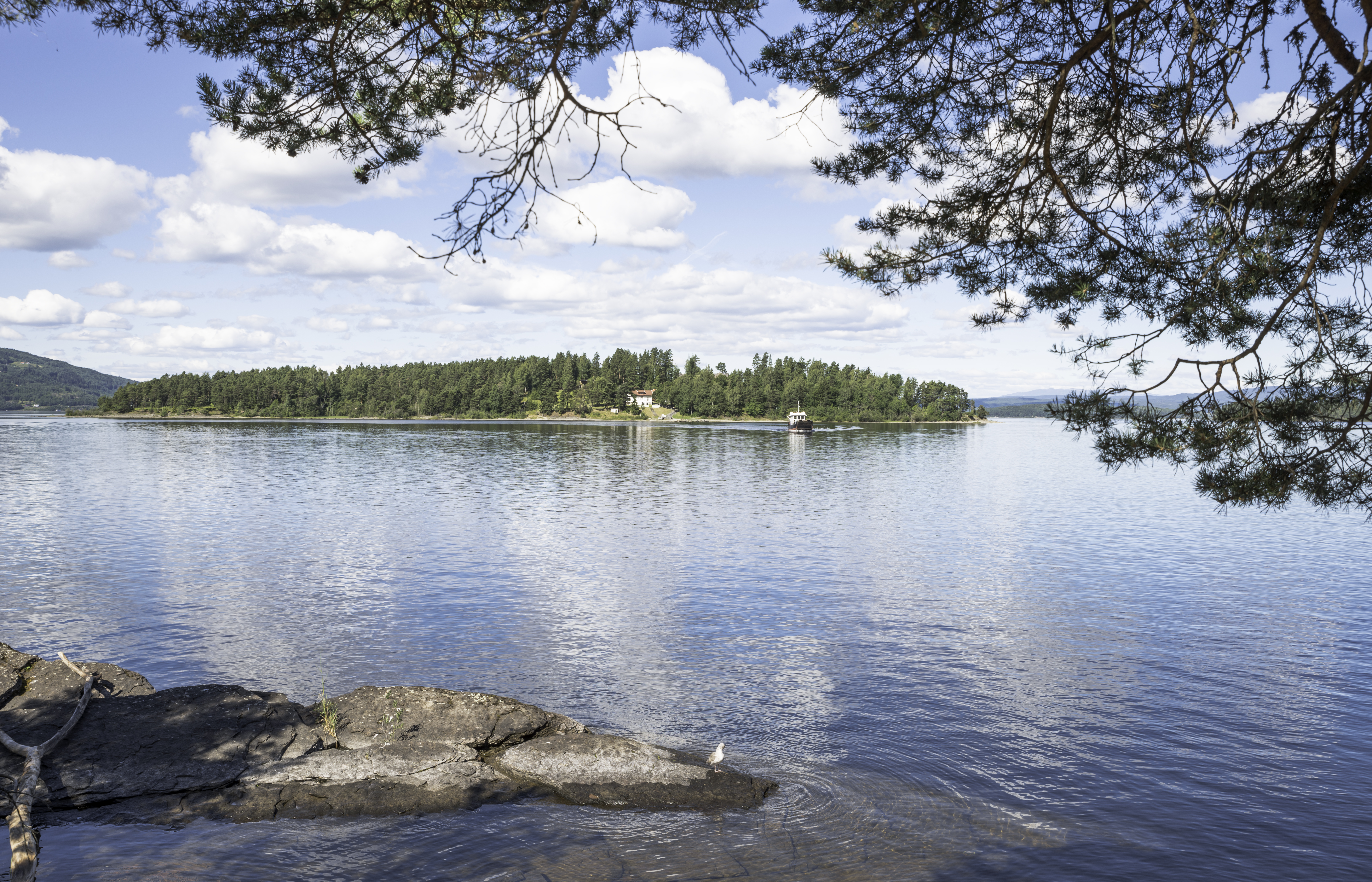 Die Insel Utøya, auf der am 22. Juli 2011 69 Menschen ermordet wurden