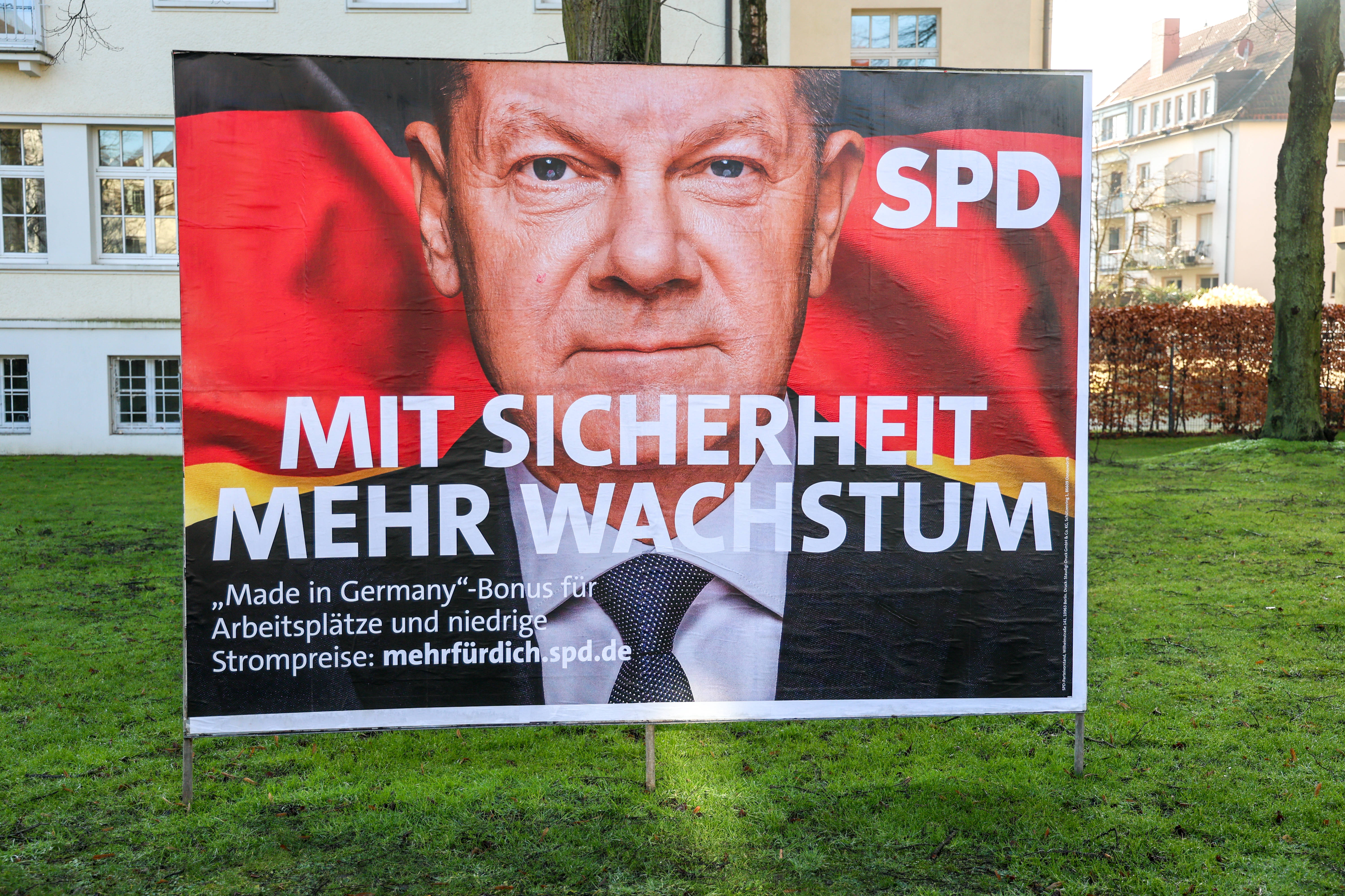 Wahlplakat der SPD: „Deutschland steht vor einer wirklichen Richtungswahl.“