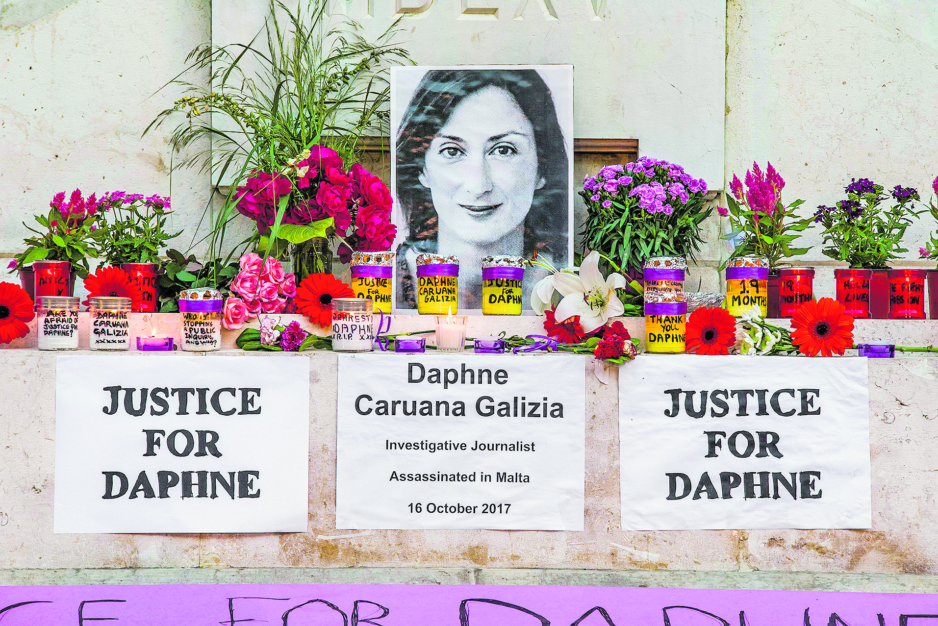 „Gerechtigkeit für Daphne“, Mai 2019 : Auch noch anderthalb Jahre nach der Ermordung der Journalistin Daphne Caruana Galizia, die zum Steuerbetrug der Regierung recherchierte, zeigen die Menschen auf Malta Anteilnahme. Das Verbrechen ist bis heute unaufgeklärt.