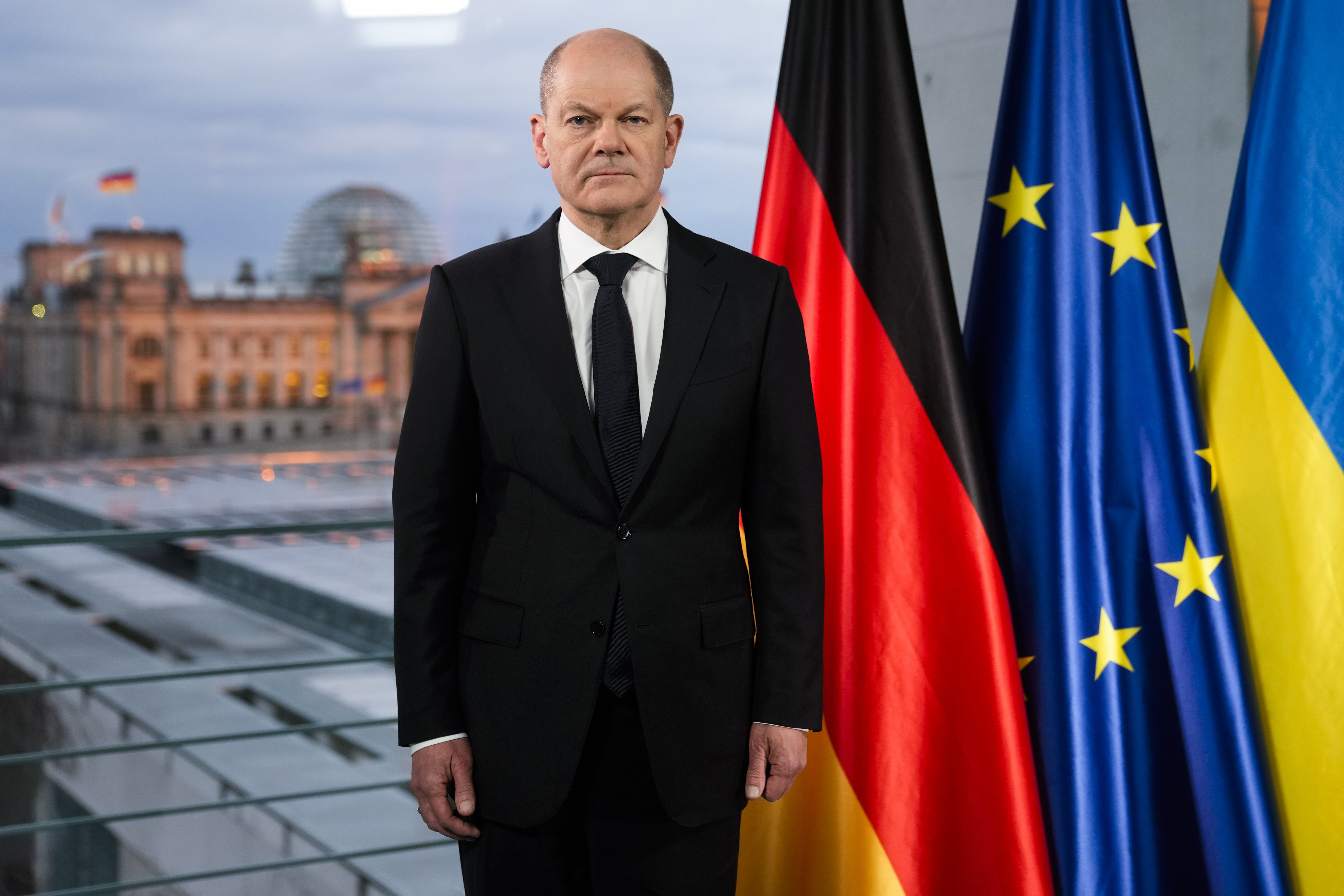 Bundeskanzler Olaf Scholz wandte sich am Donnerstag in einer TV-Ansprache an die Bevölkerung.