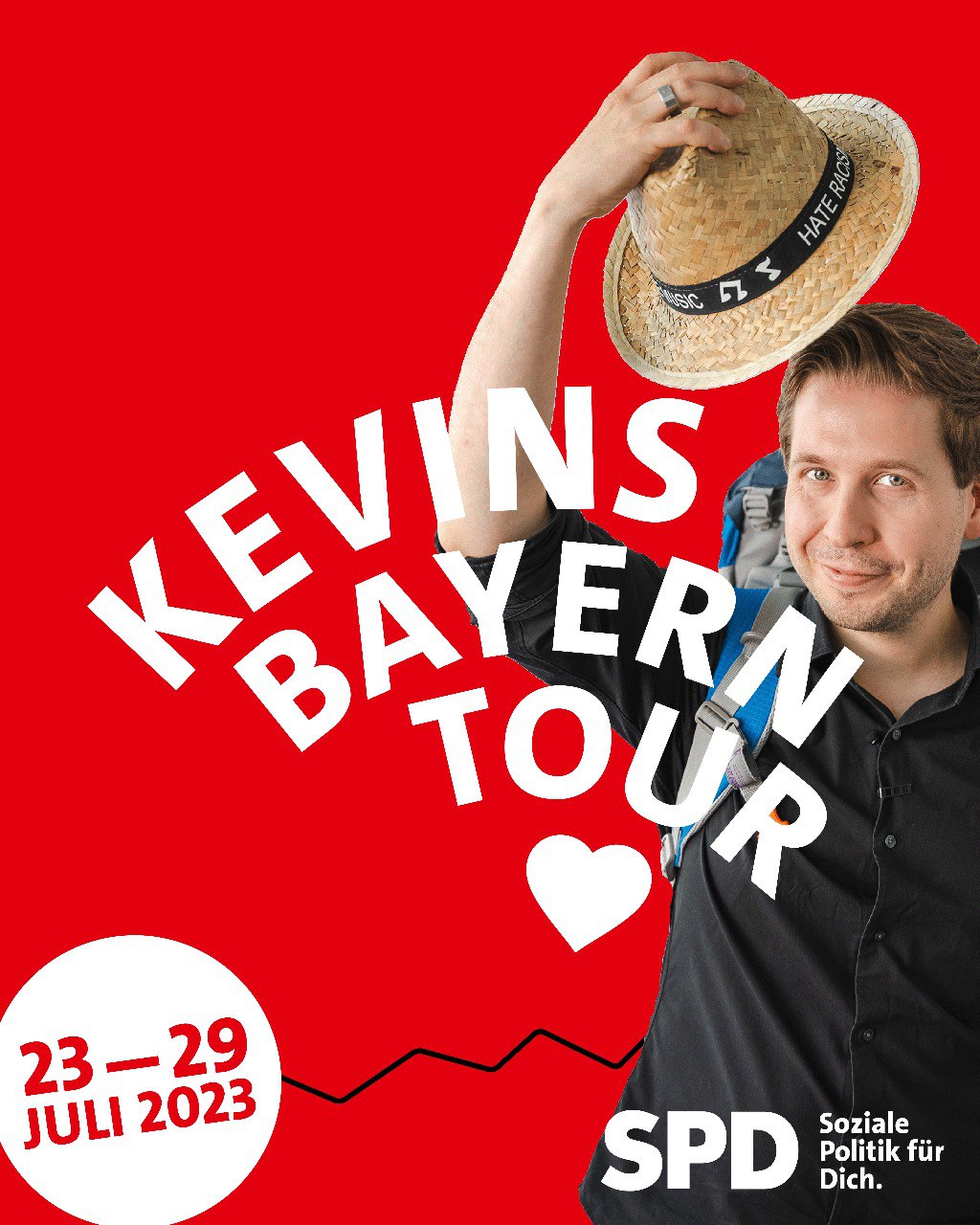 SPD-Generalsekretär Kevin Kühnert ist für eine Woche in Bayern auf Wandertour unterwegs.