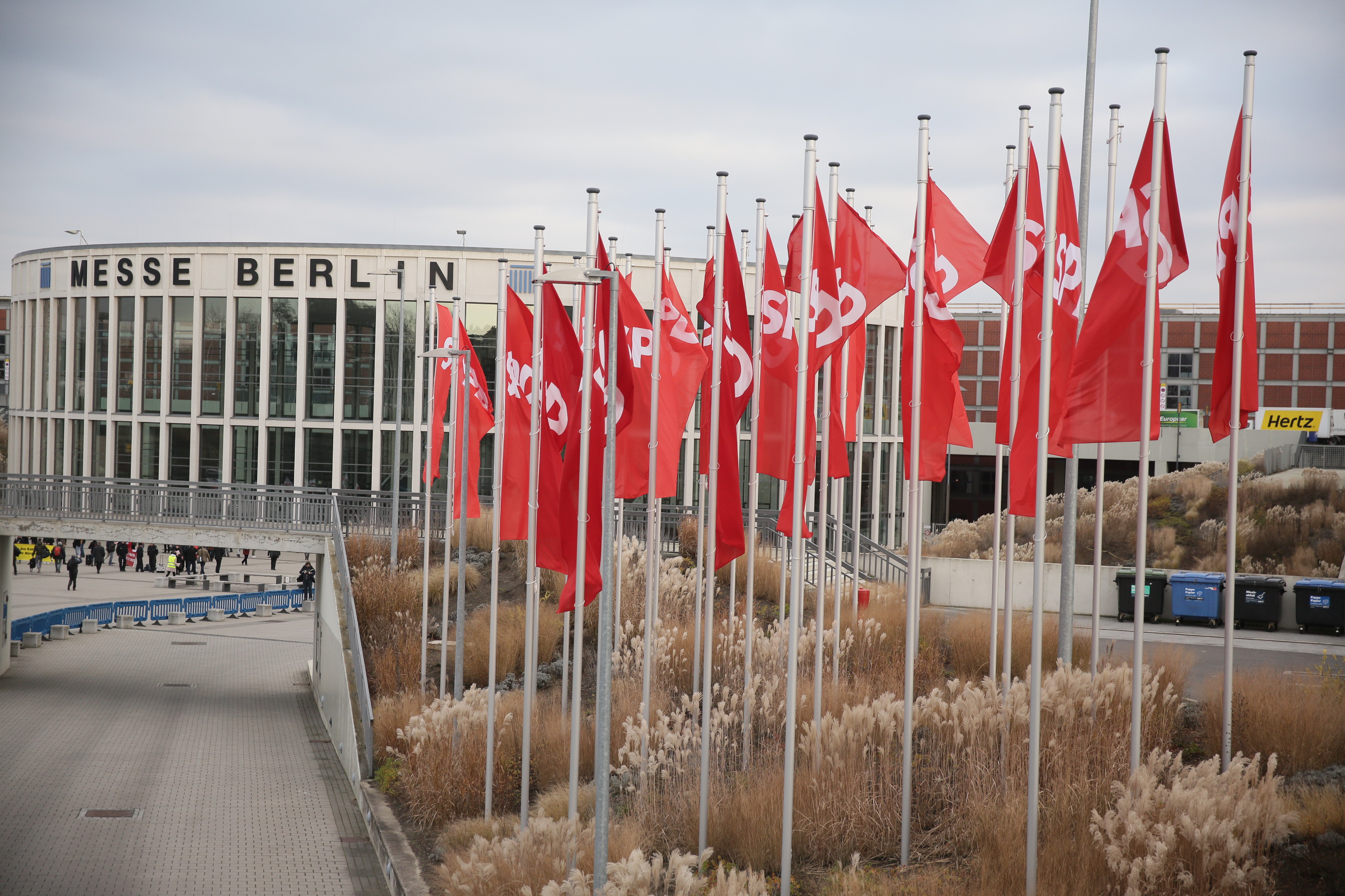 SPD-Parteitag in der Hauptstadt: Die Delegierten tagen im „City Cube“ der Messe Berlin.