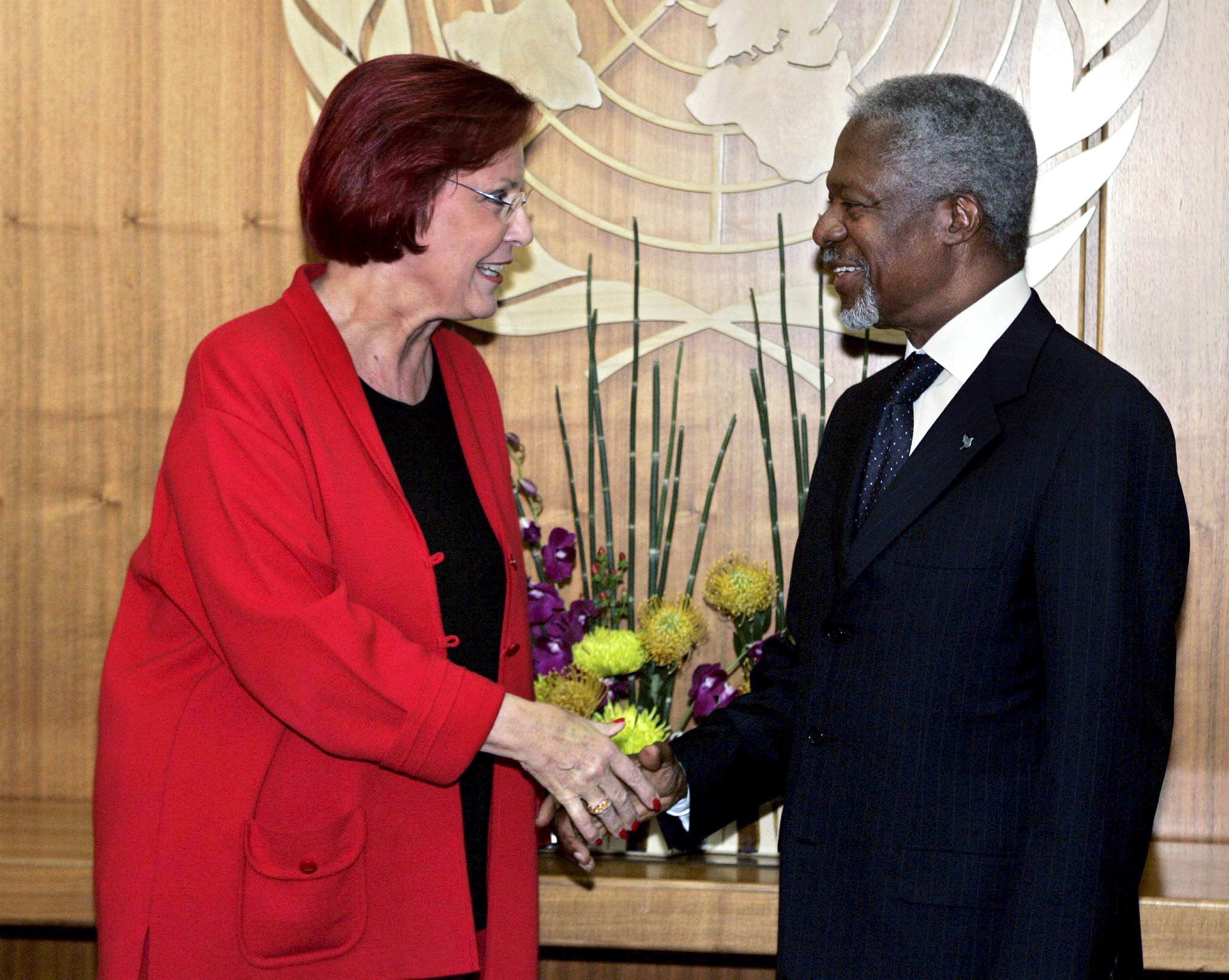 Heidemarie Wieczorek-Zeul und Kofi Annan