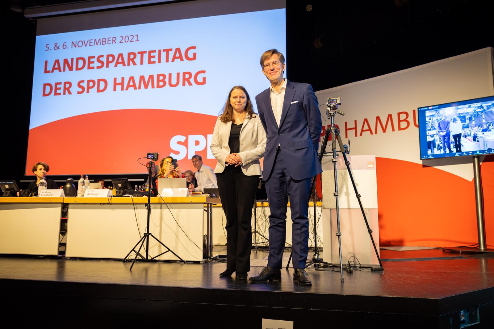 Melanie Leonhard und Nils Weiland führen gemeinsam die Hamburger SPD.