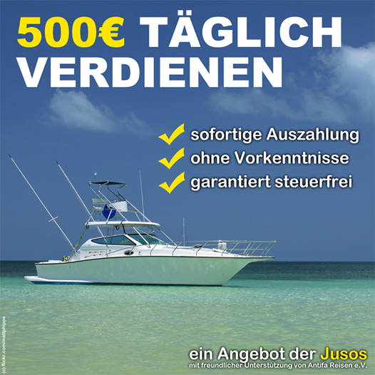 Demosold-Werbung der Jusos