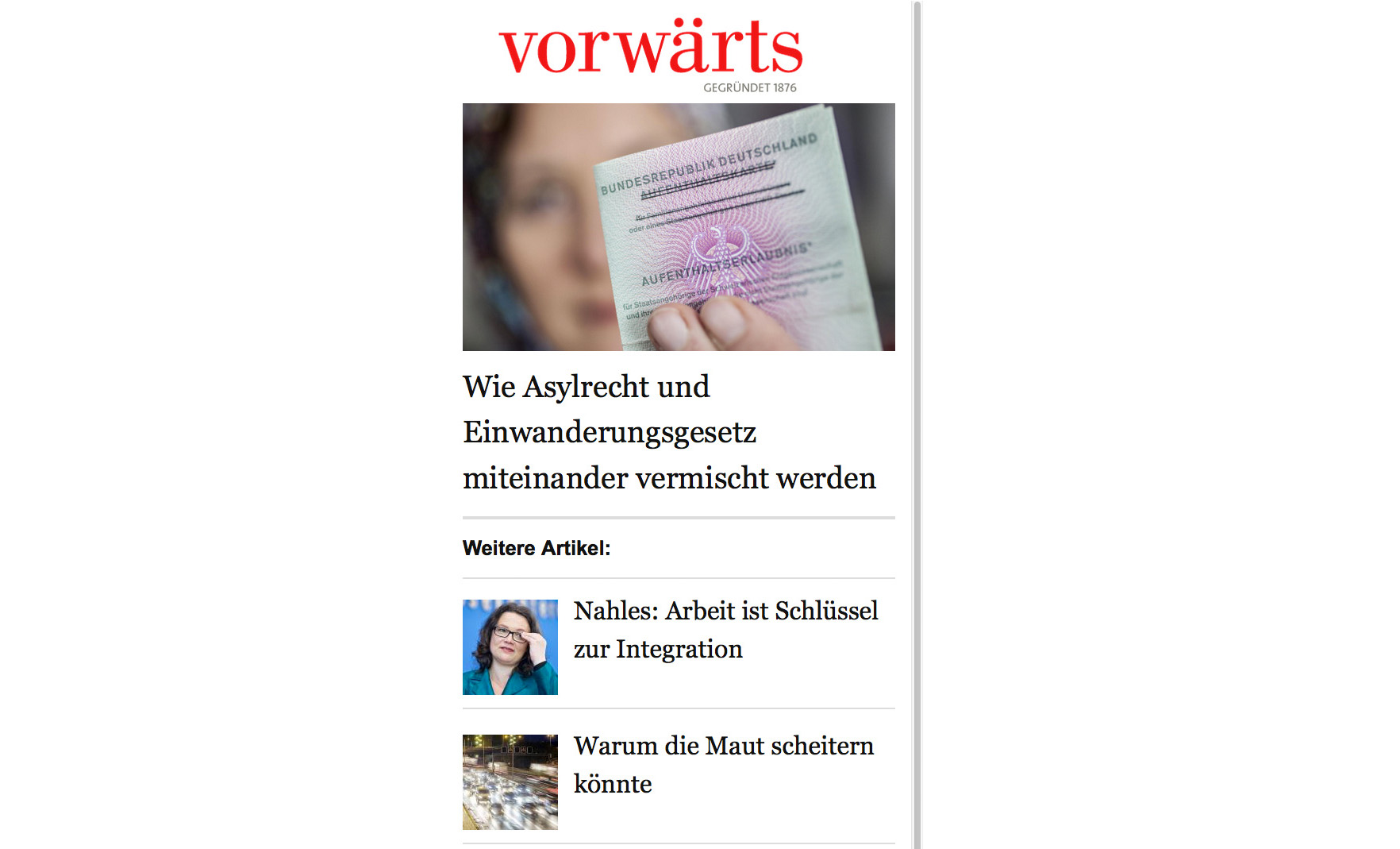 vorwärts.de-Banner