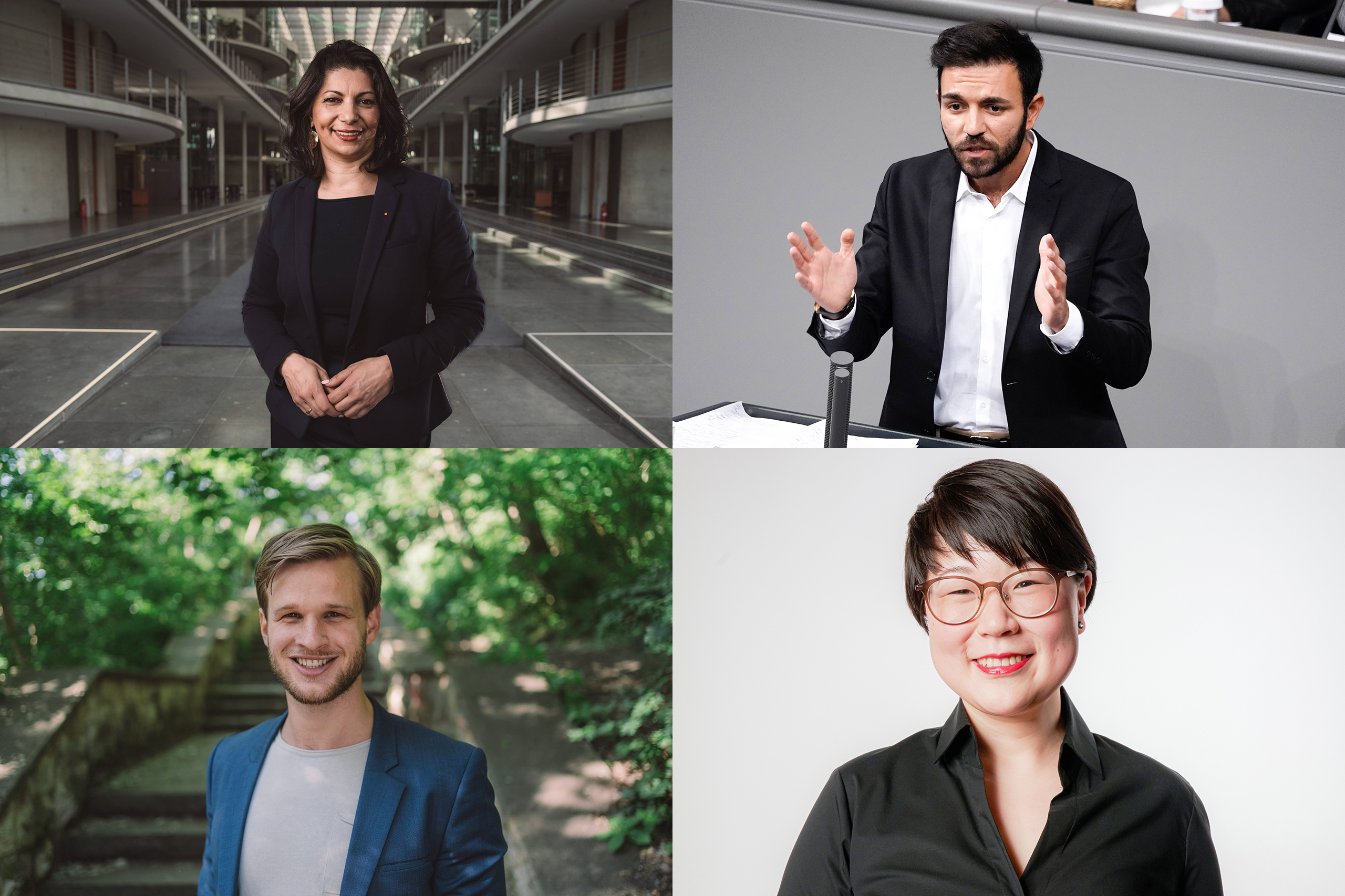 Seit einem Jahr mittendrin: Derya Türk-Nachbaur, Takis Mehmet Ali, Ye-One Rhie und Robin Mesarosch (im Uhrzeigersinn von oben links)