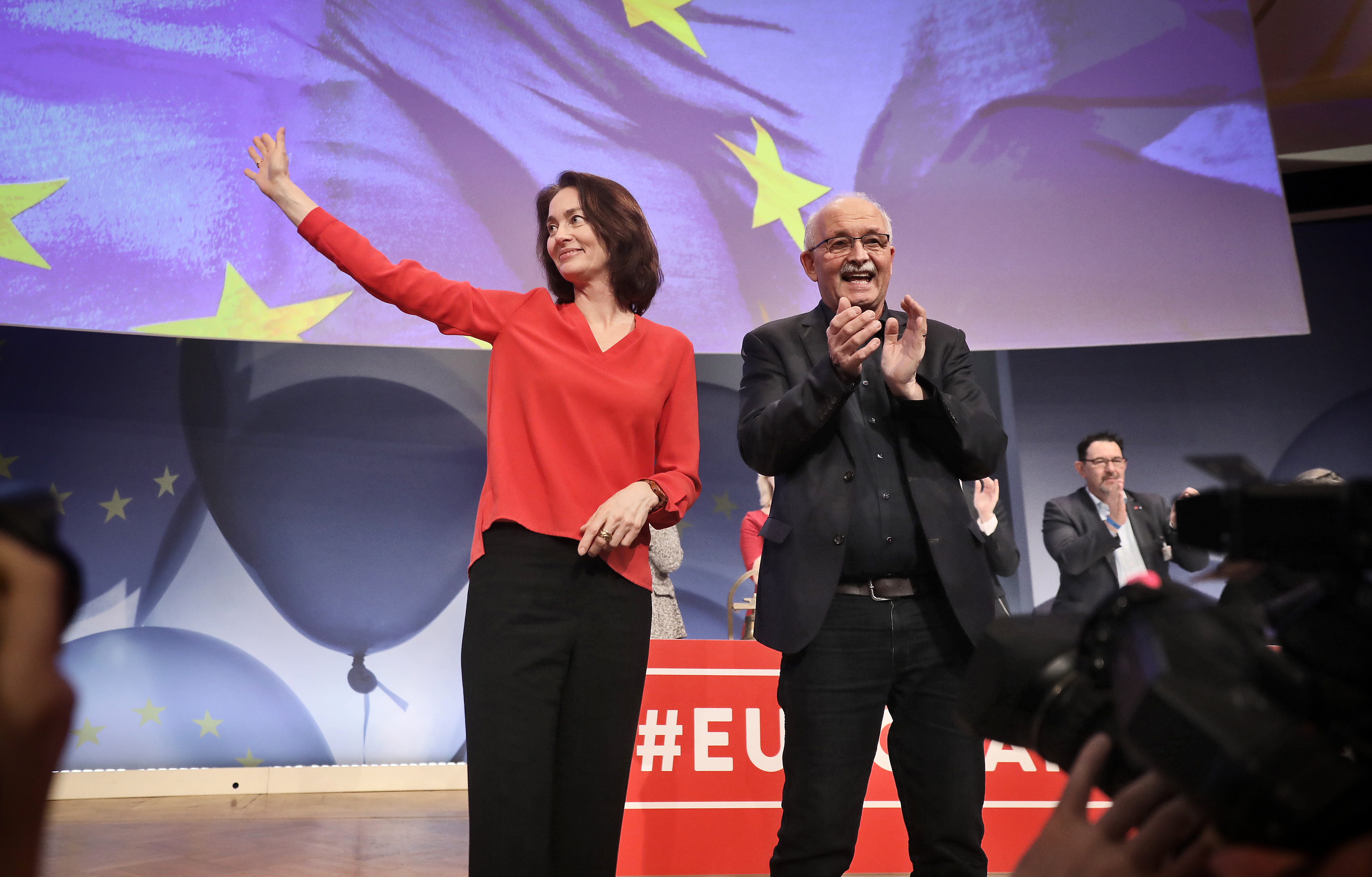 SPD-Spitzenkandidaten Katarina Barley und Udo Bullmann: Der Parteikonvent hat das Programm für die Europawahl einstimmig beschlossen.
