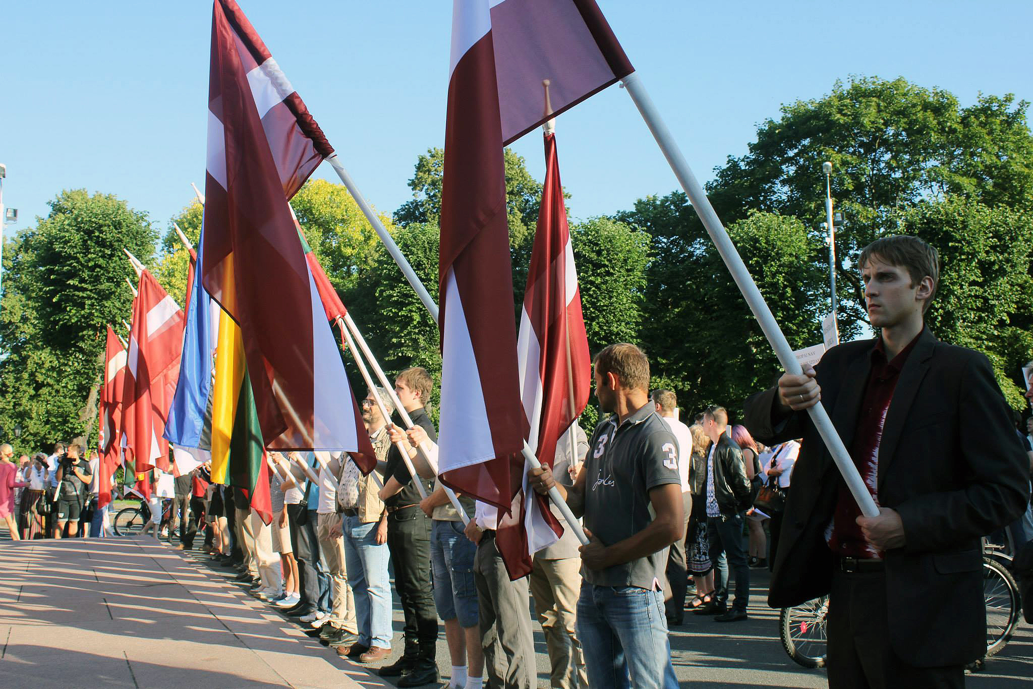 Demonstration gegen Flüchtlinge in Riga