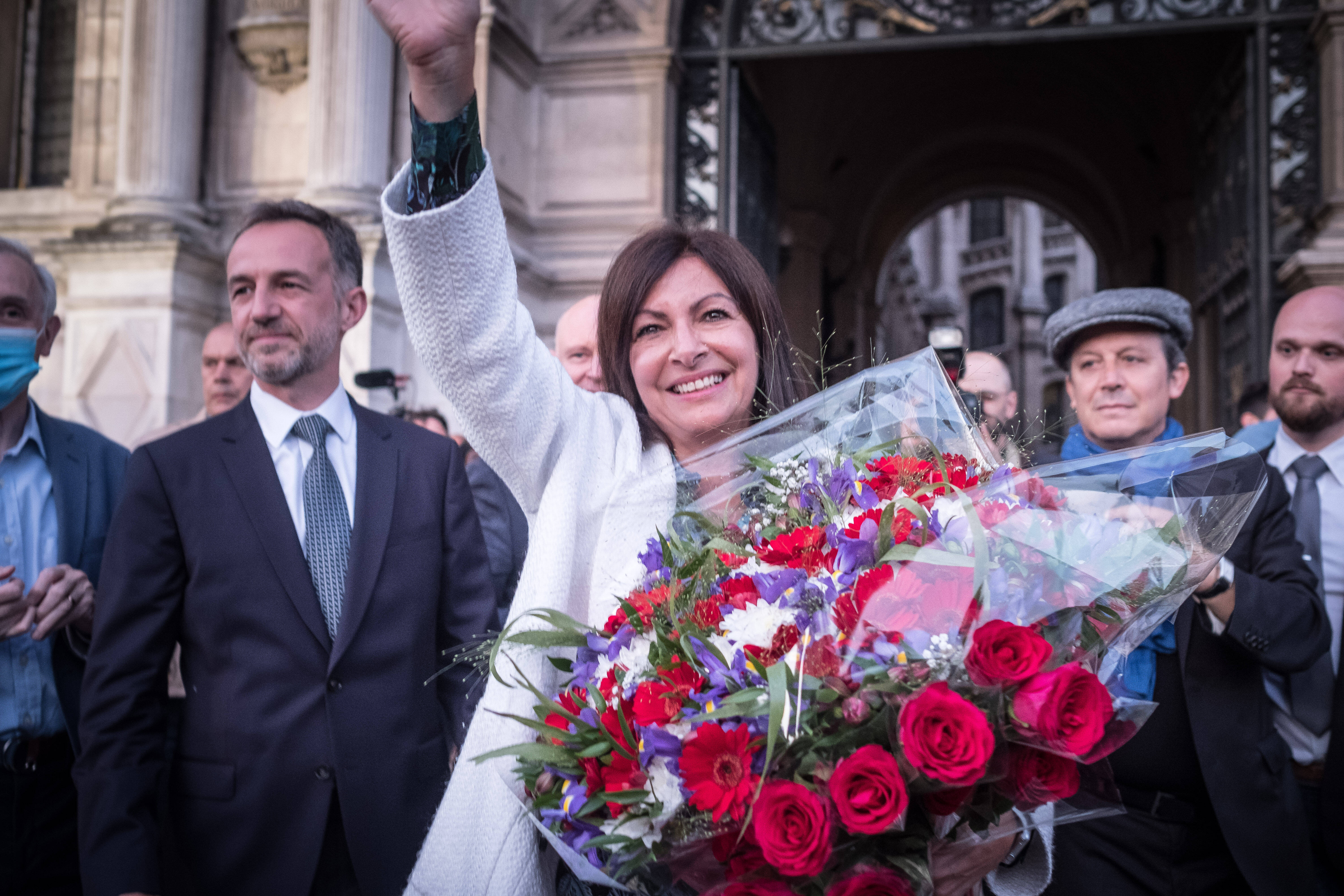 So sehen Sieger aus: Anne Hidalgo, die wiedergewählte sozialistische Bürgermeisterin von Paris am Wahlabend, dem 28. Juni 2020.