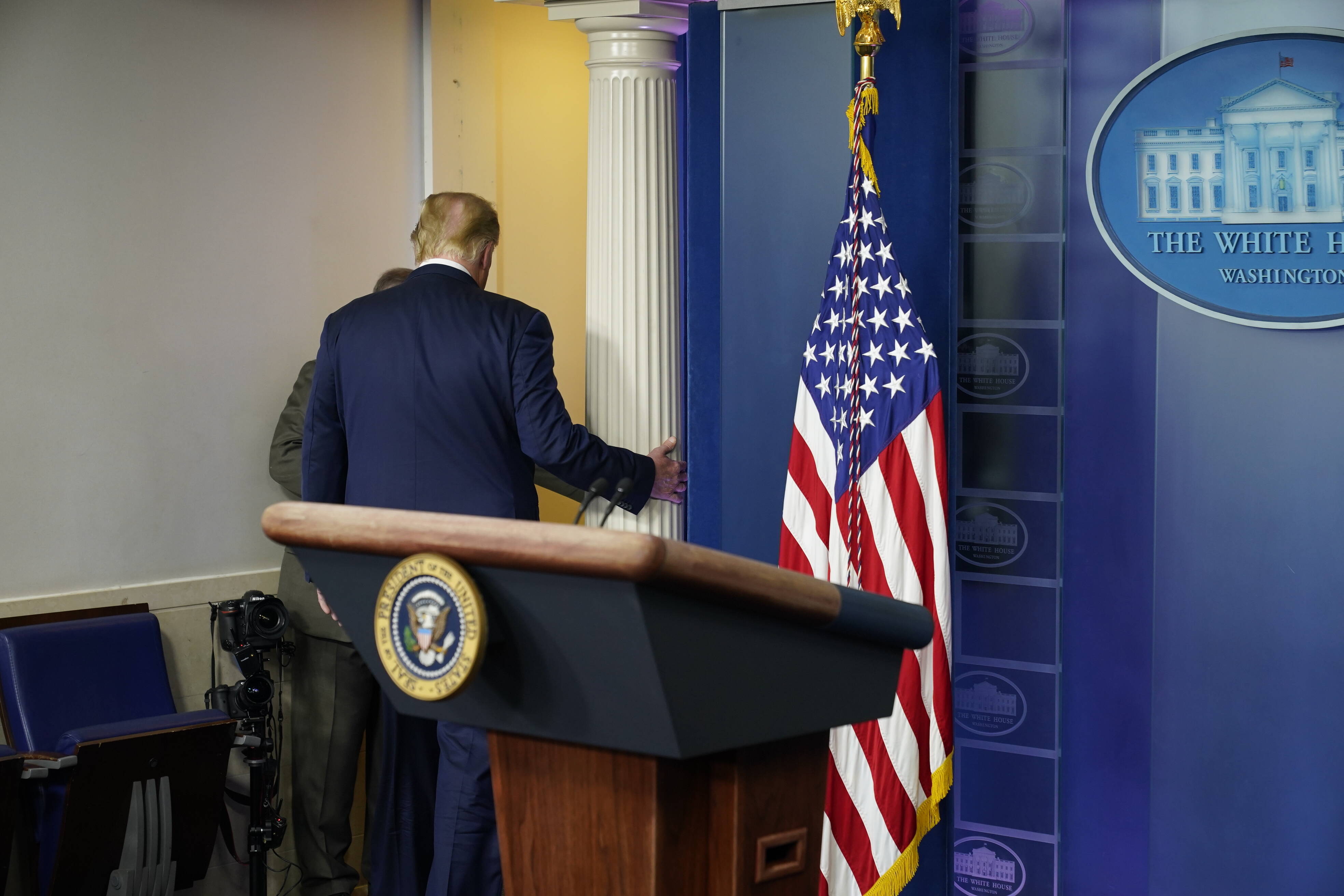 US-Präsident Donald Trump nach einer Pressekonferenz am Donnerstag: „Am Ende wird man sagen, dass die Amerikaner deutlich für einen Politikwechsel gestimmt haben.“