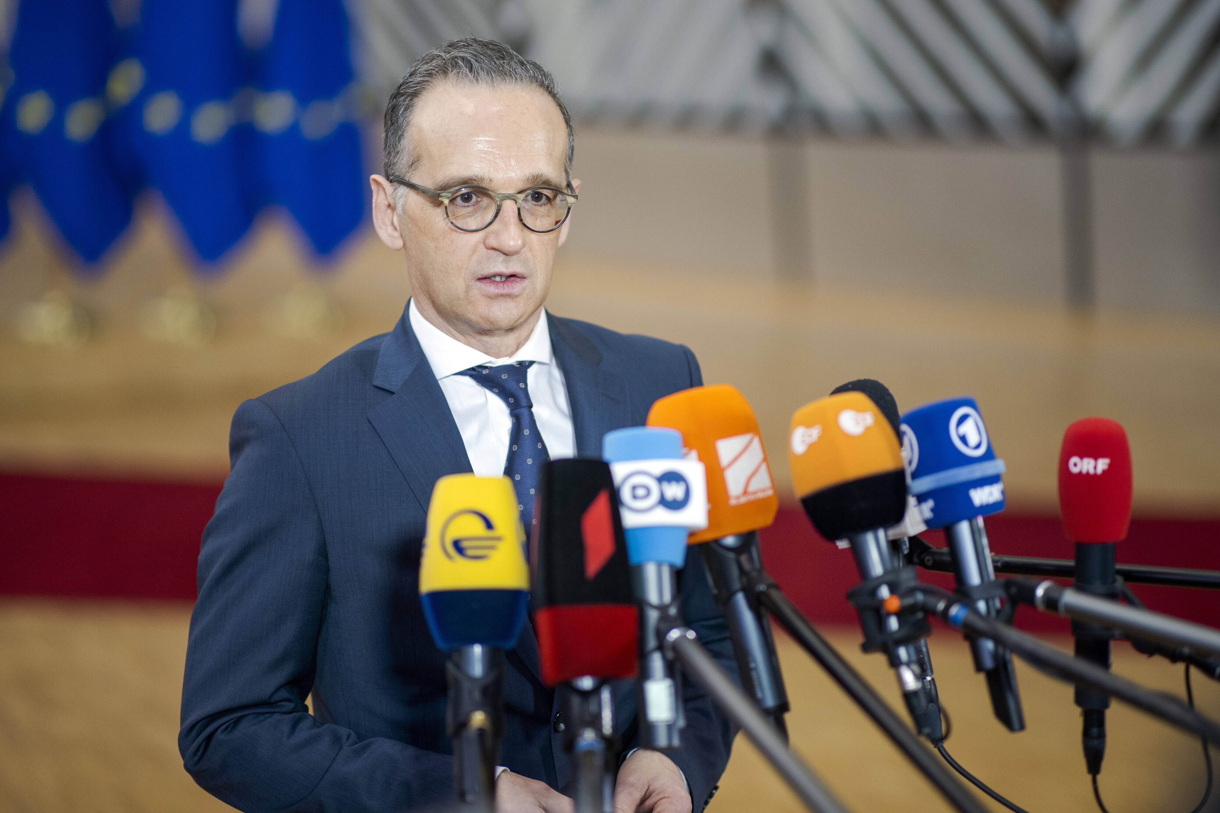Außenminister Heiko Maas – hier im November 2021 beim EU-Gipfel in Brüssel – fordert von Russland gegenüber der Ukraine „ehrliche und nachhaltige Schritte zur Deeskalation“.