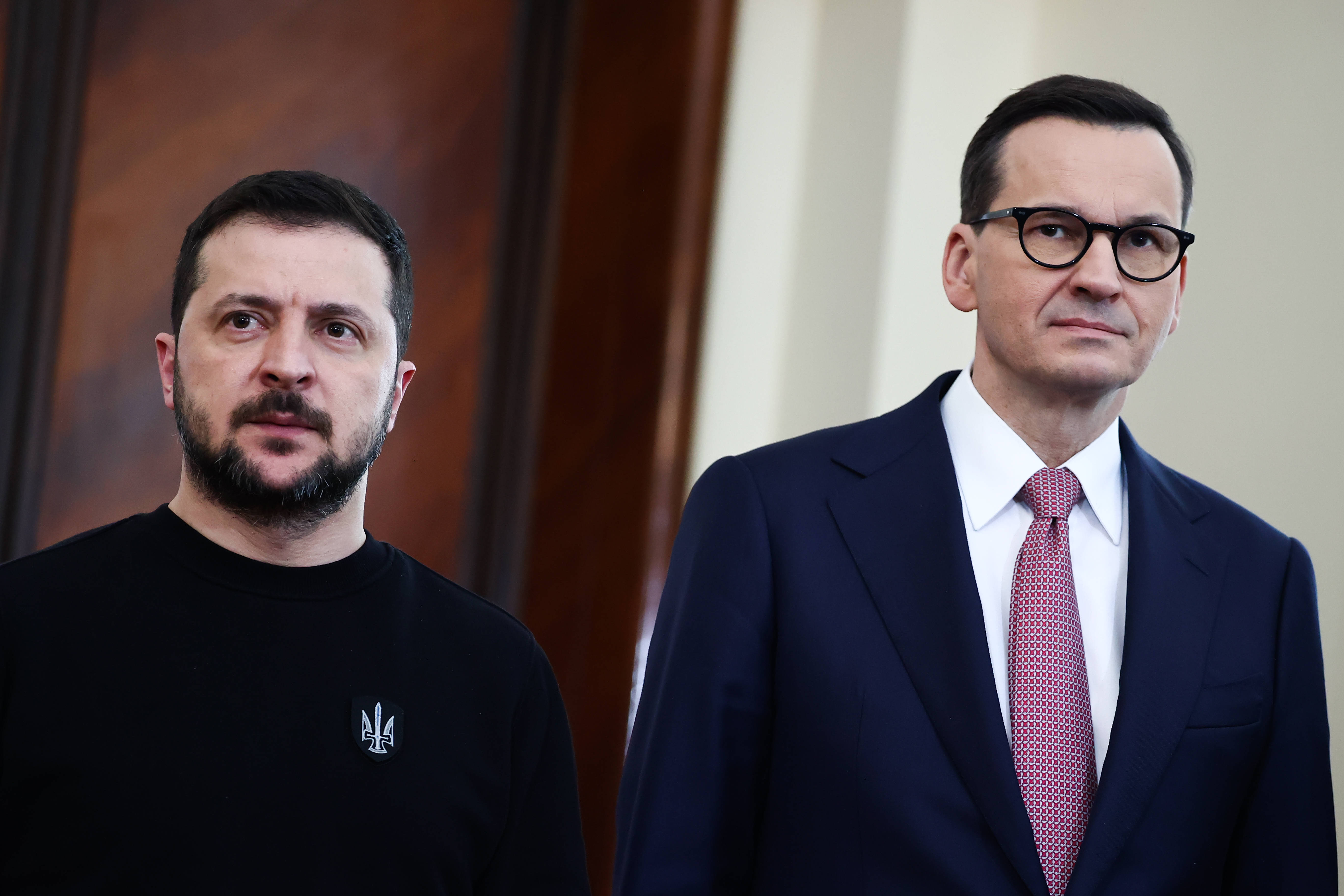 Haben sich entfremdet: der ukrainische Präsident Wolodymyr Zelensky (l.) und Polens Ministerpräsident Mateusz Morawiecki (im April im Warschau)