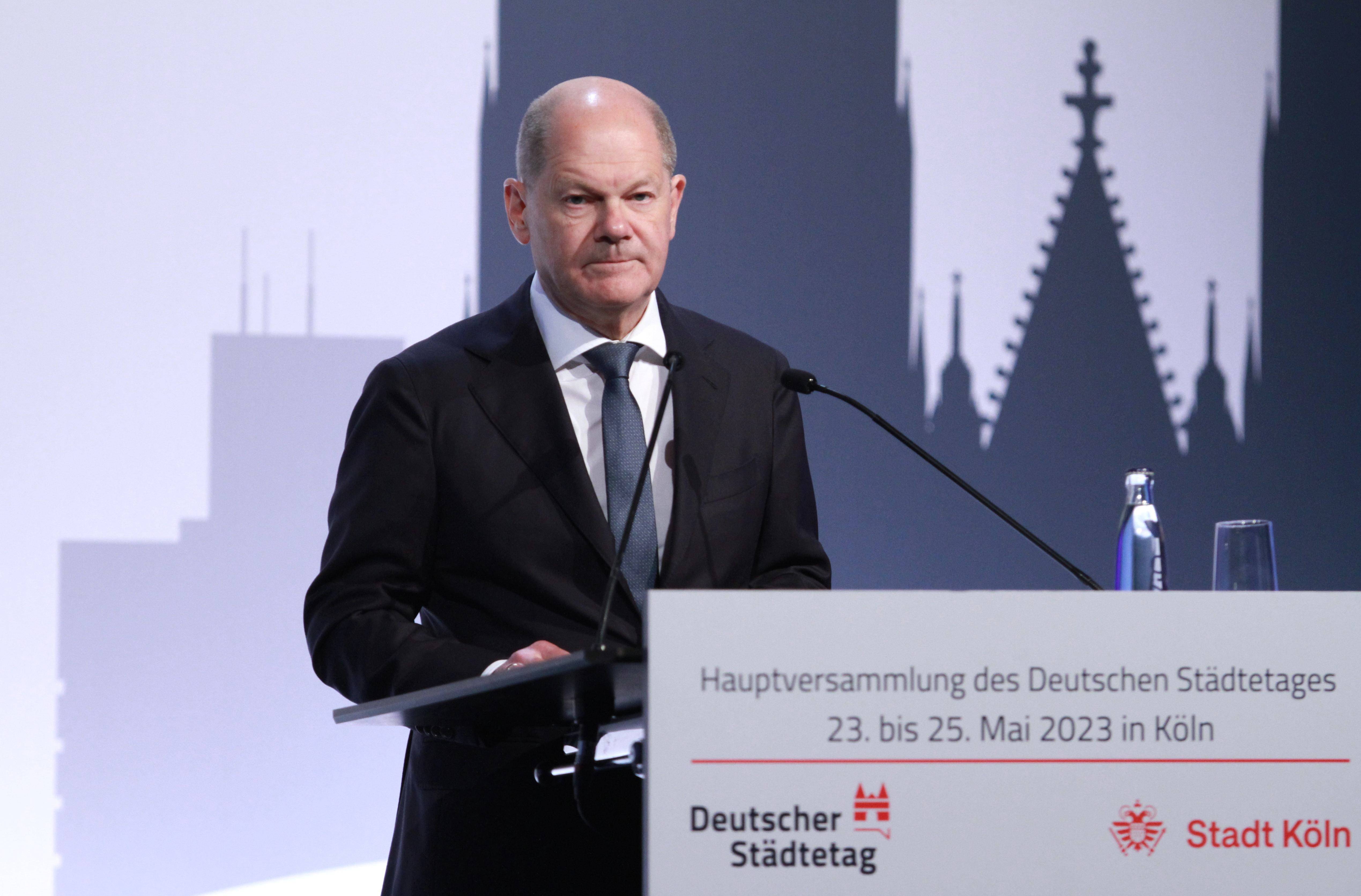 Hat mit den Kommunen viel vor: Bundeskanzler Olaf Scholz bei der Hauptversammlung des Deutschen Städtetags in Köln
