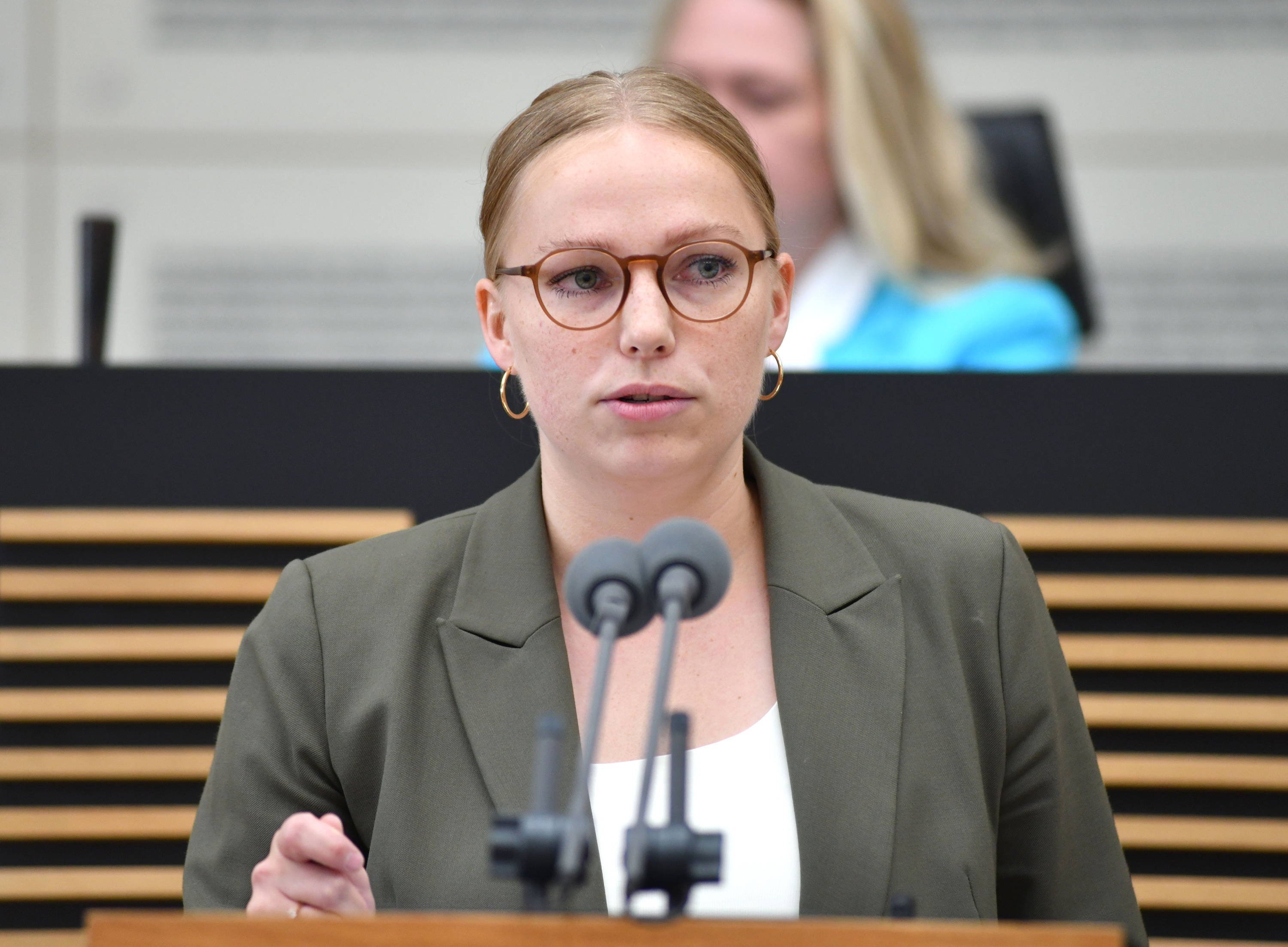 Die stellvertretende SPD-Fraktionsvorsitzende bei einer Rede im saarländischen Landtag.