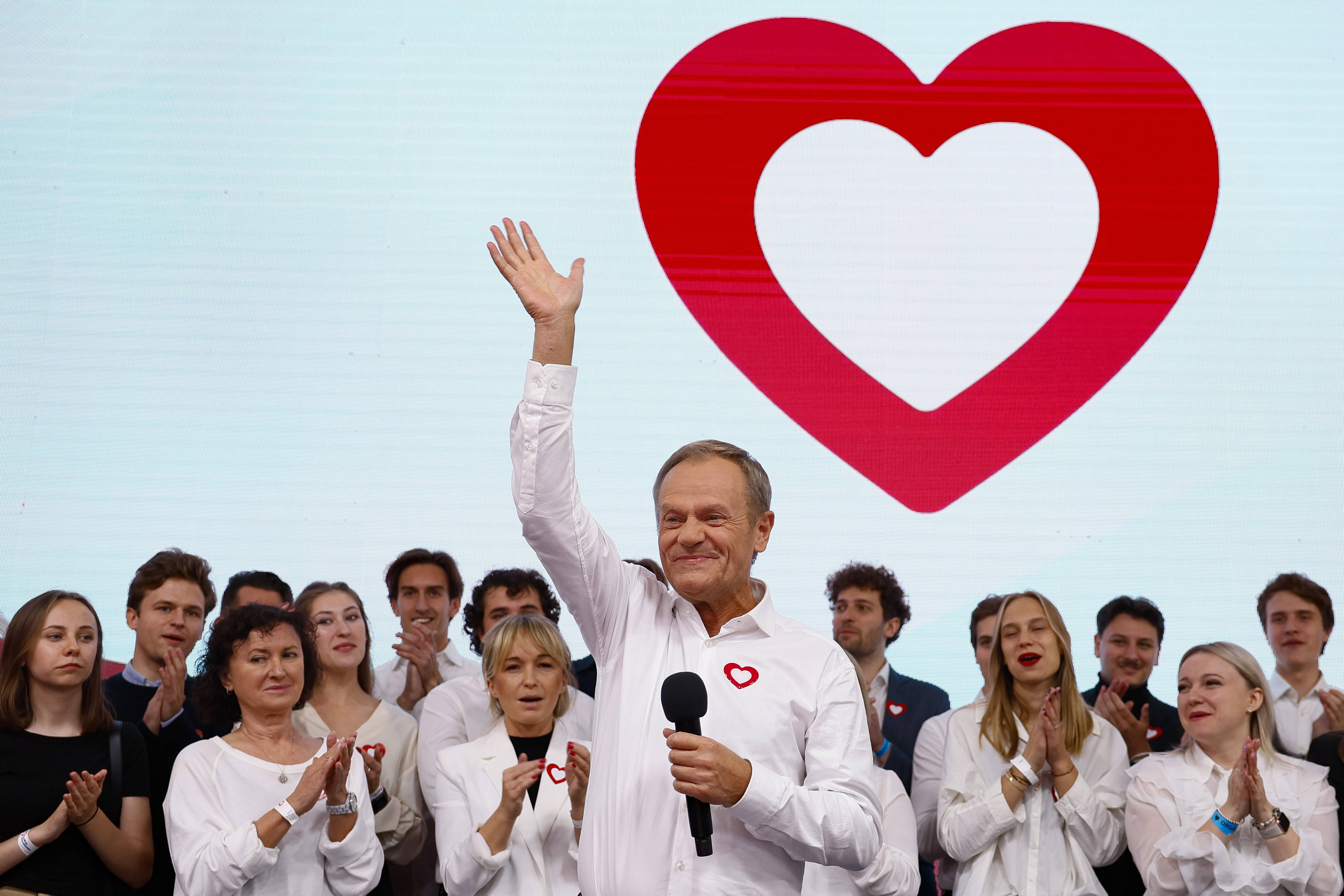Strahlender Sieger am Wahlabend: Donald Tusk wird voraussichtlich der nächste polnische Ministerpräsident.