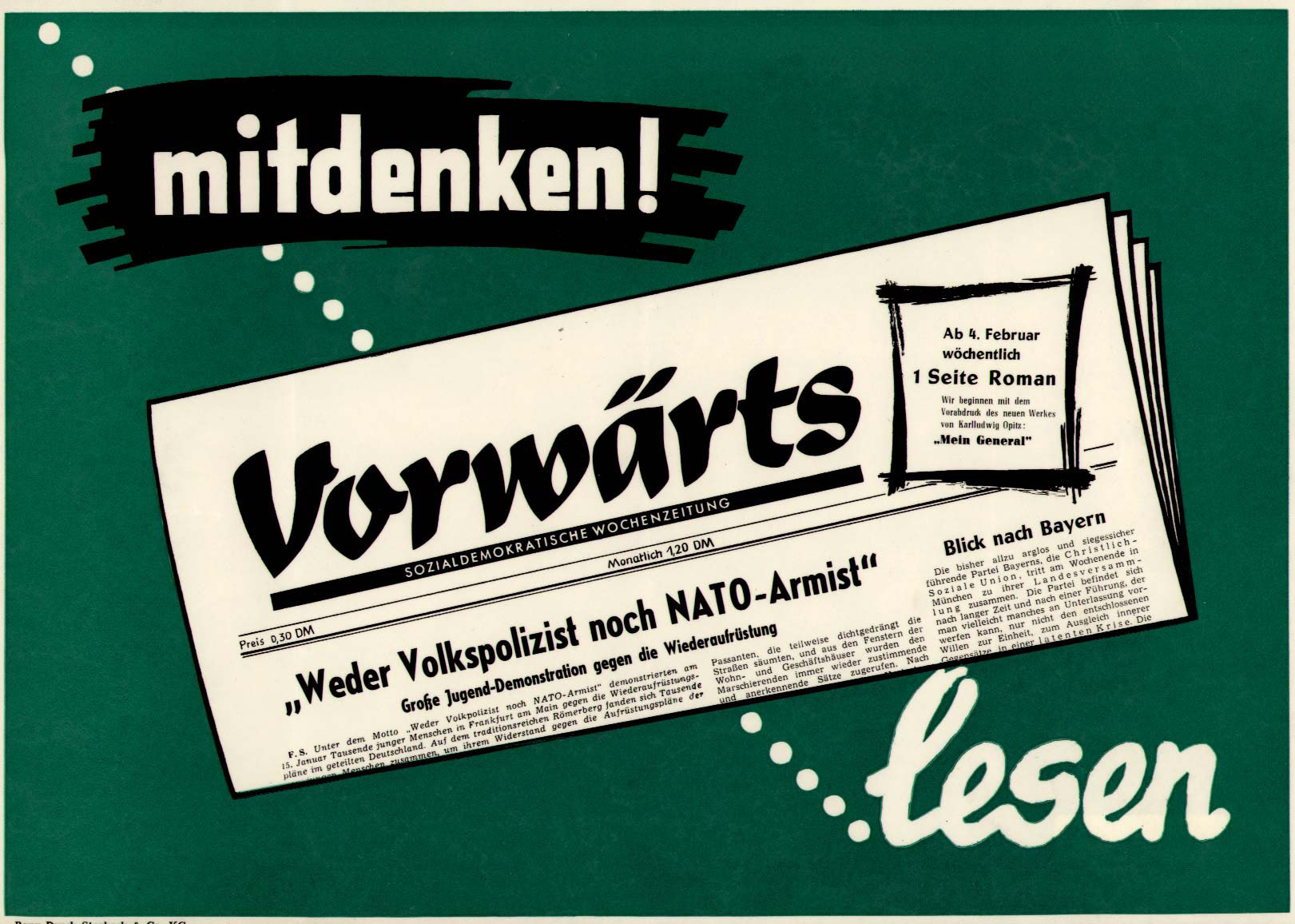 Vor 70 Jahren erscheint der Vorwärts wieder: Als „Neuer Vorwärts“ hat er verschiedene Hürden zu umgehen.