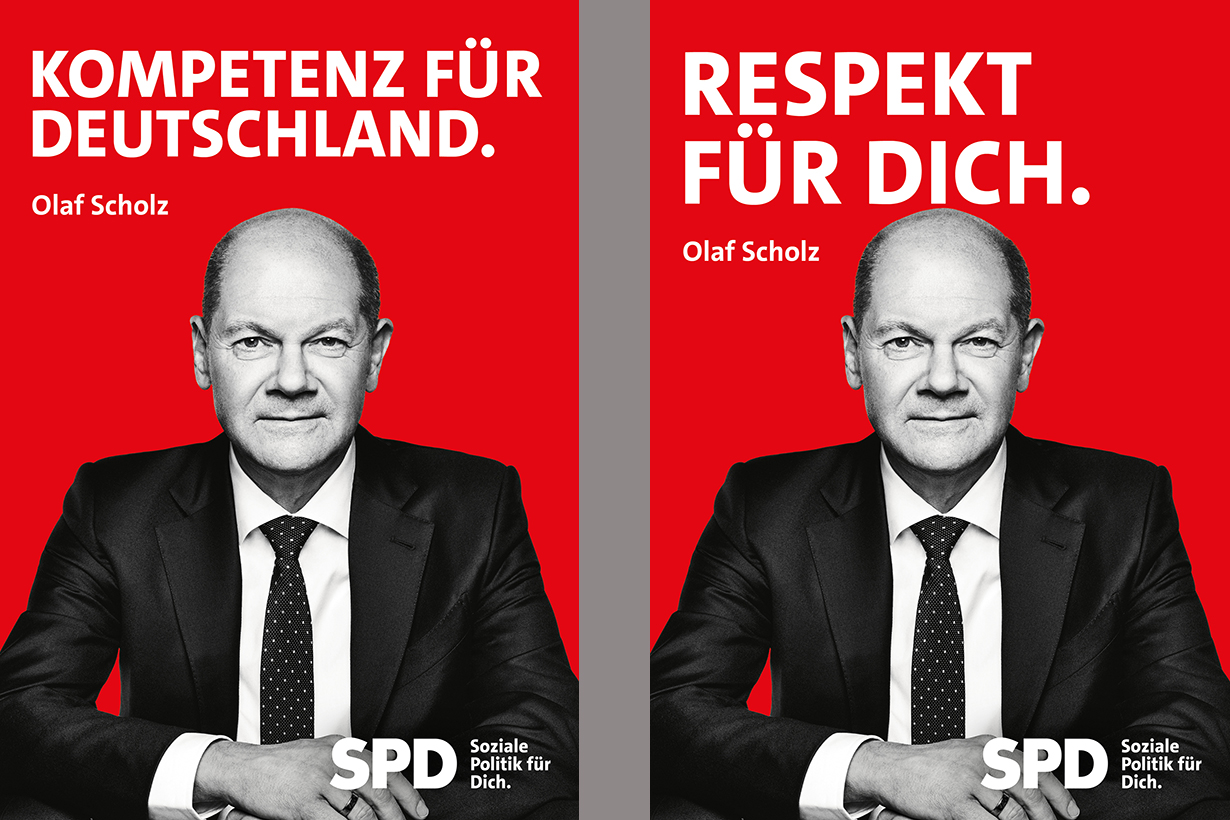 Scholz packt das an: Die SPD verlost drei handsignierte Wahlplakate an Ortsvereine.