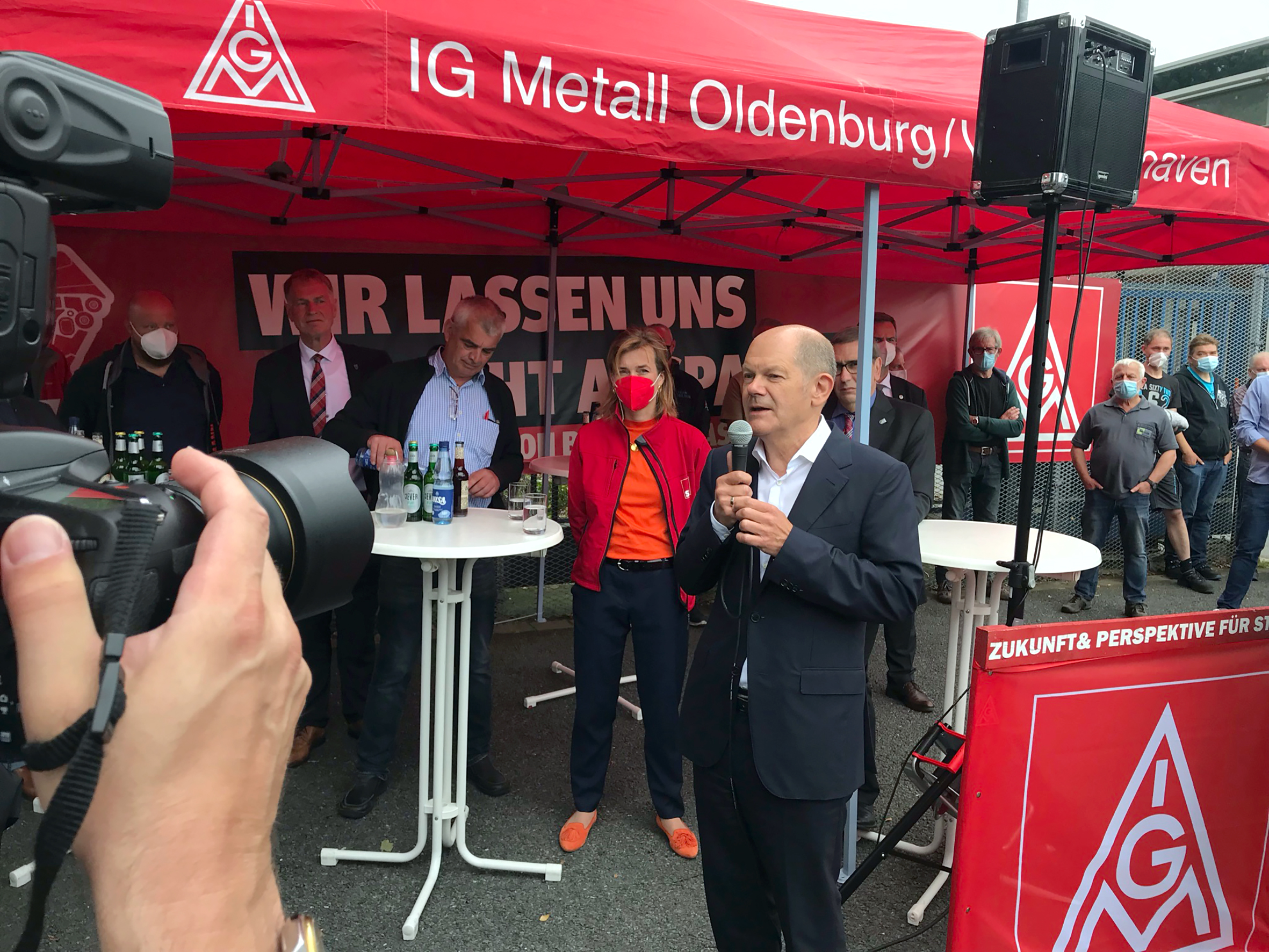 SPD-Kanzlerkandidat Olaf Scholz im niedersächsischen Varel: Einer der zuhört – und handelt.