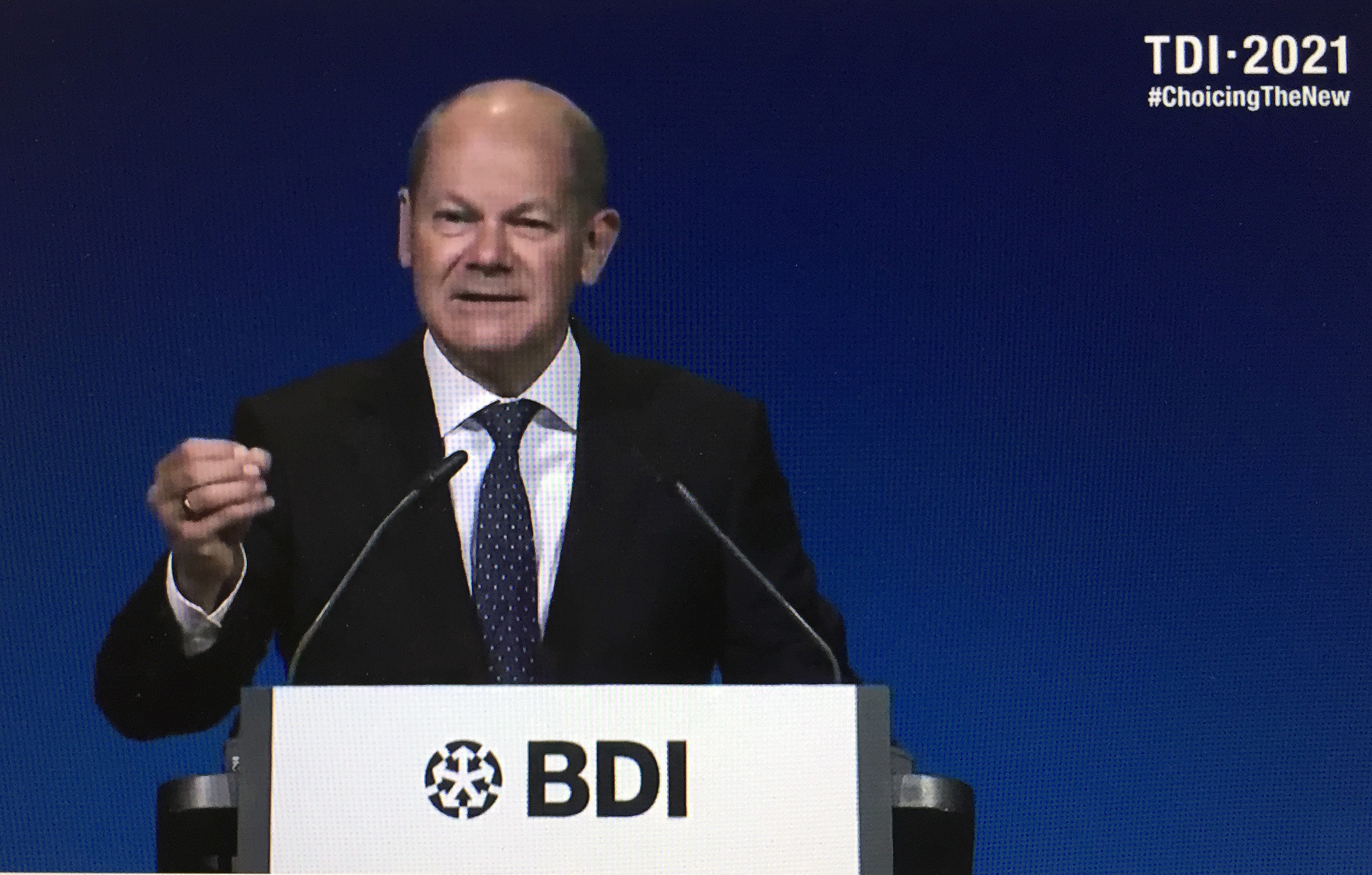 Die Energiewende vom Ende her denken: SPD-Kanzlerkandidat Olaf Scholz beim Tag der deutschen Industrie