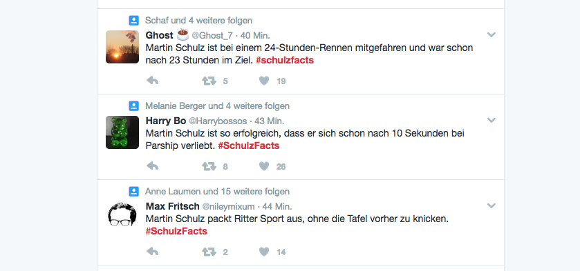 Zum Trend einer einer Stunde: #SchulzFacts fluten Twitter
