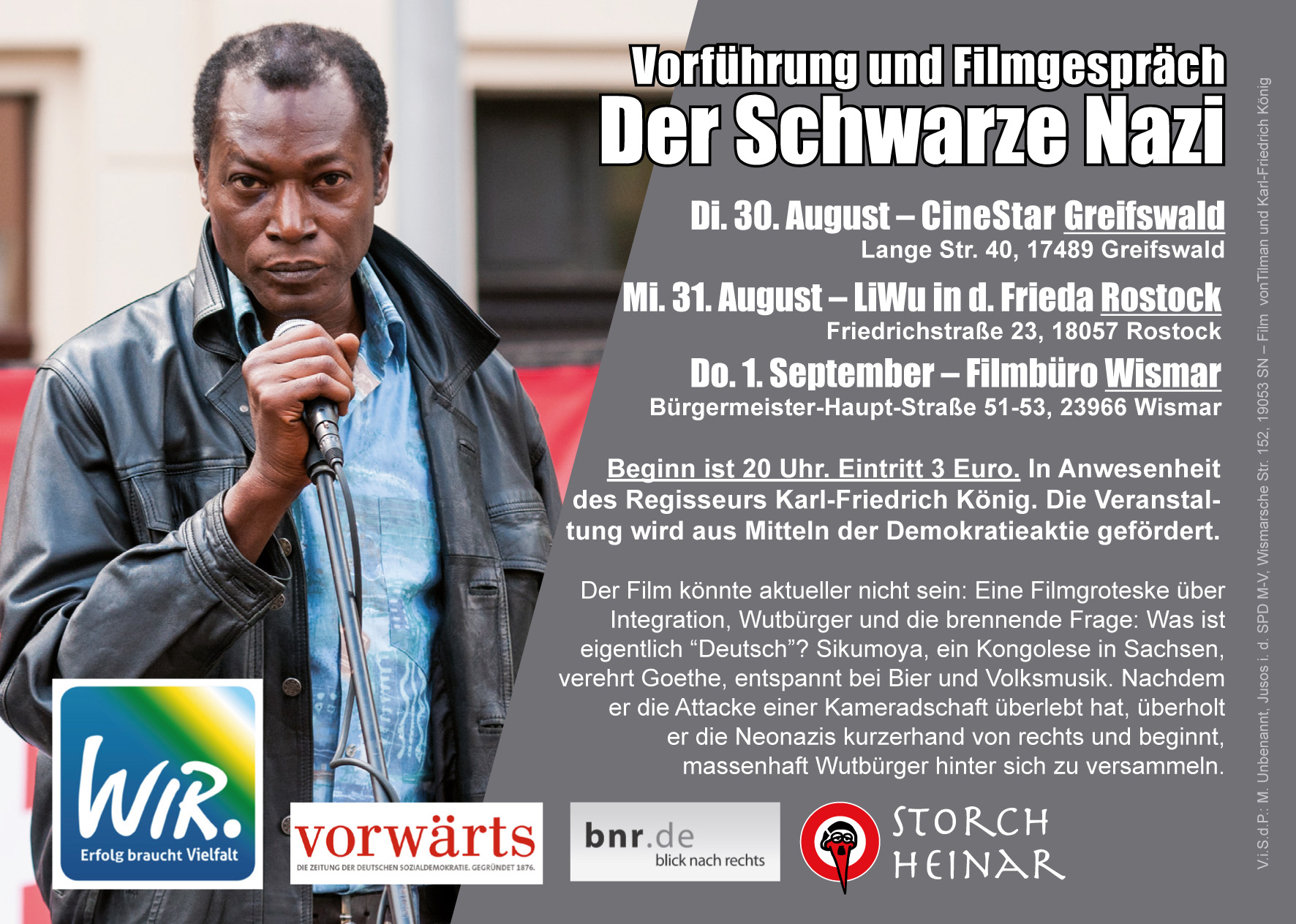 Flyer für „Der schwarze Nazi“