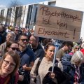 Protest gegen Kürzungen bej Psychotherapie
