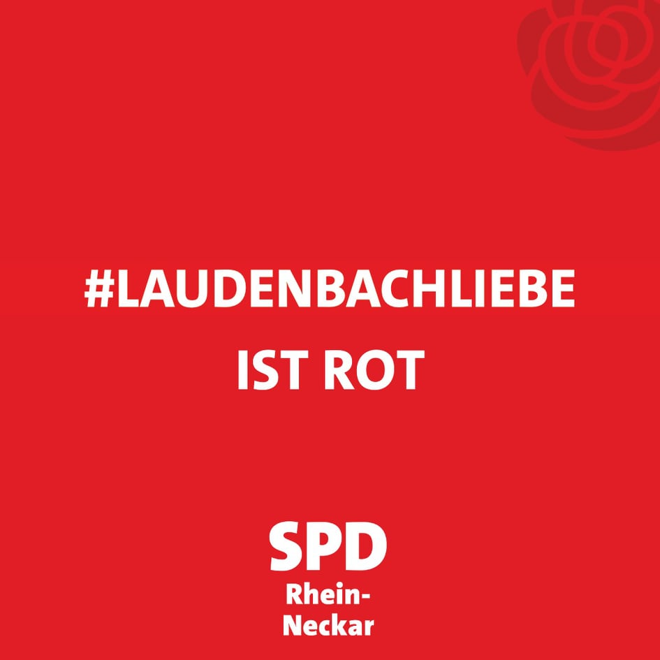Aktion der SPD Rhein-Neckar zum Valentinstag: Die Liebe ist rot, die SPD auch.