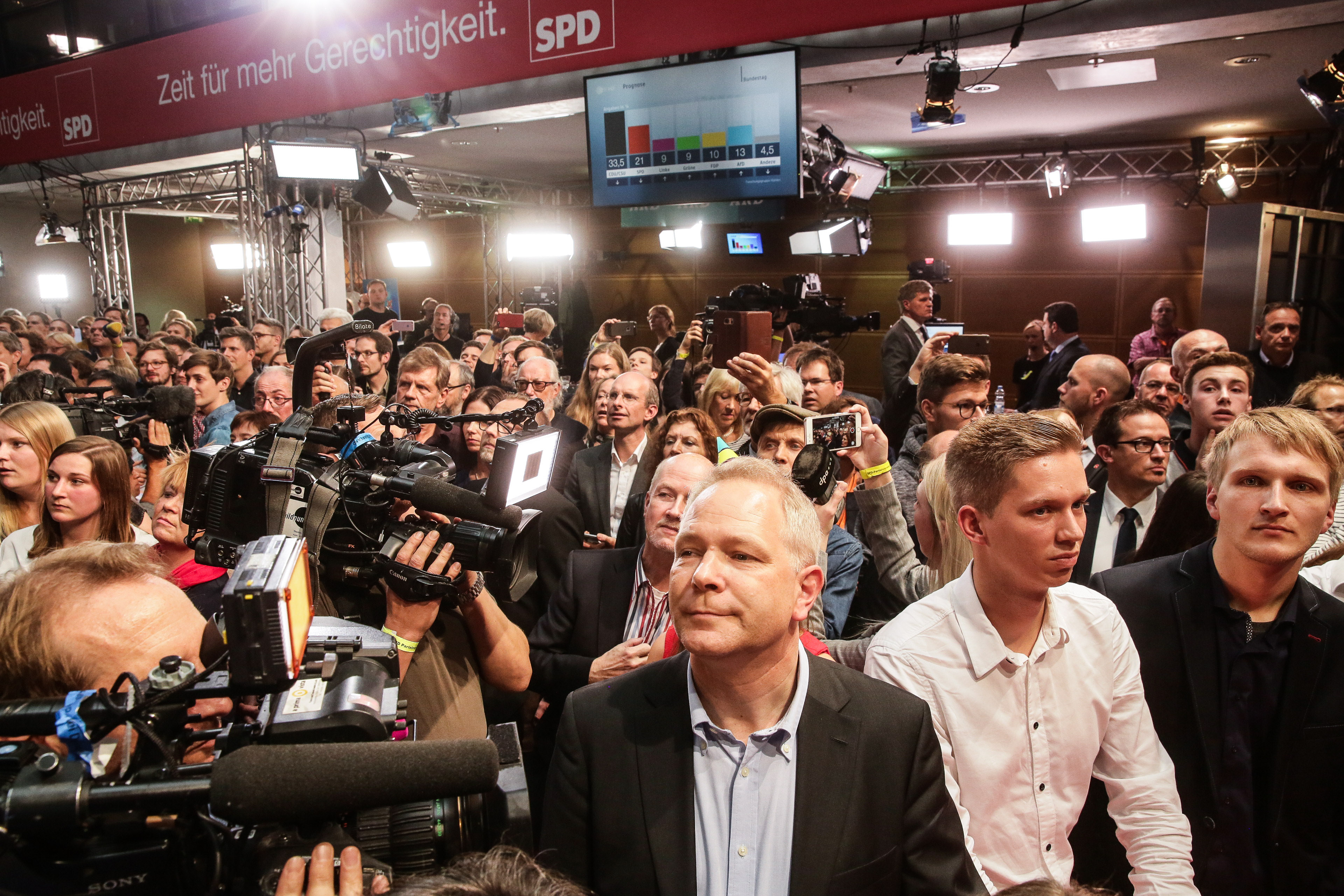 Leere Blick im Willy-Brandt-Haus: Die SPD-Basis ist enttäuscht vom Ergebnis der Bundestagswahl.