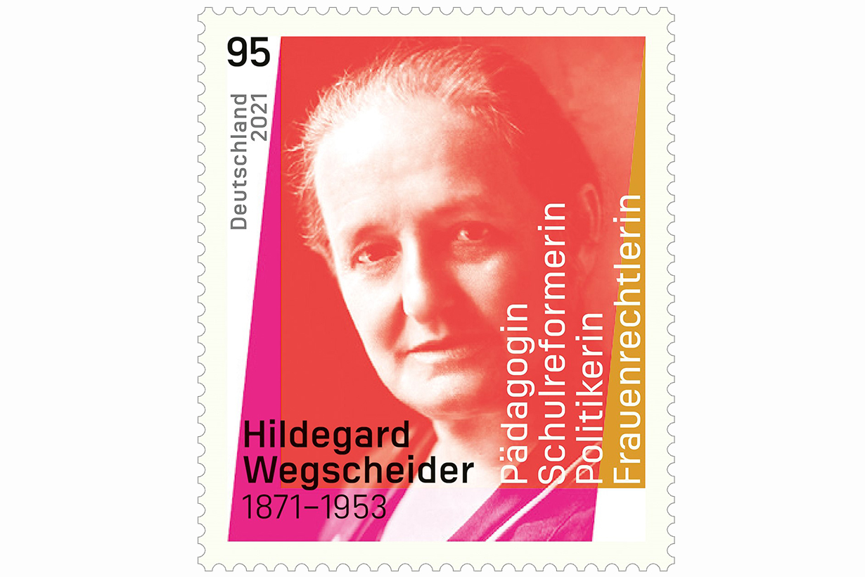 Pädagogin, Schulreformerin, Politikerin, Frauenrechtlerin und: Sozialdemokratin. Hildegard Wegscheider auf einer Sonderbriefmarke im September 2021